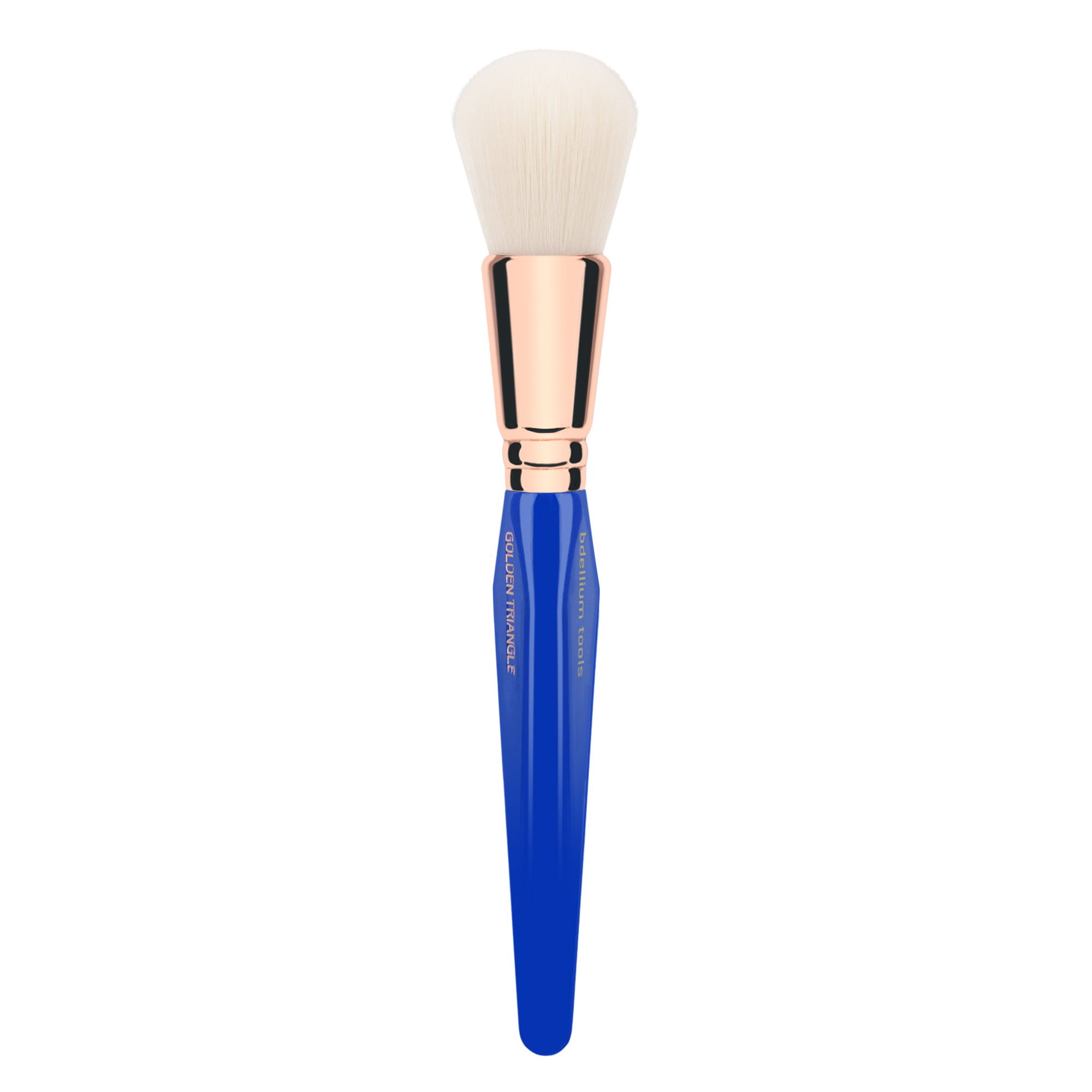 Bdellium Tools Professional Vegan Makeup Brush - Golden Triangle 959 Powder Blending Brush with Soft Synthetic Fibers - Blue (1pc) | Perfect for Foundation, Contouring & Blush Application