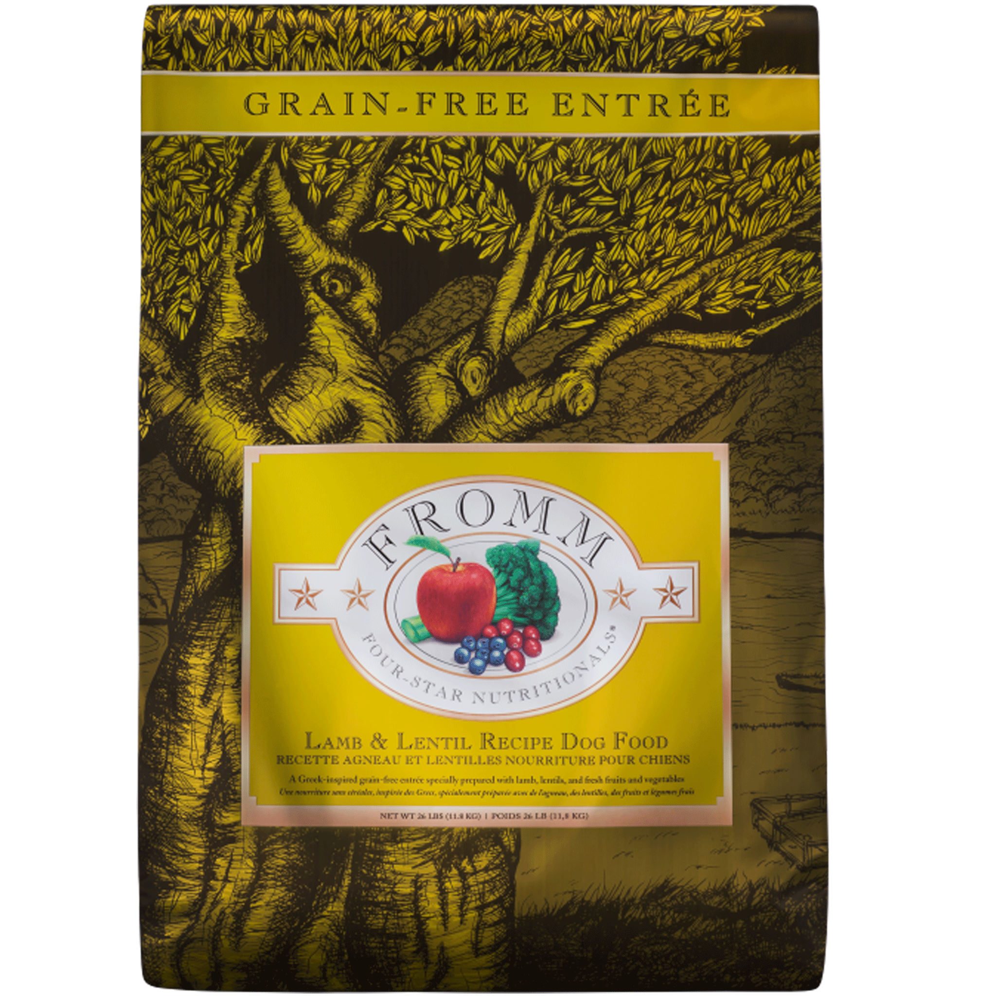 Fromm's Four Star Lamb & Lentil Dry Dog Food - Grain-Free Recipe for Adult Dogs - Perfect for Sensitive Stomachs & Allergies - Ideal for Home Feeding & Outdoor Adventures