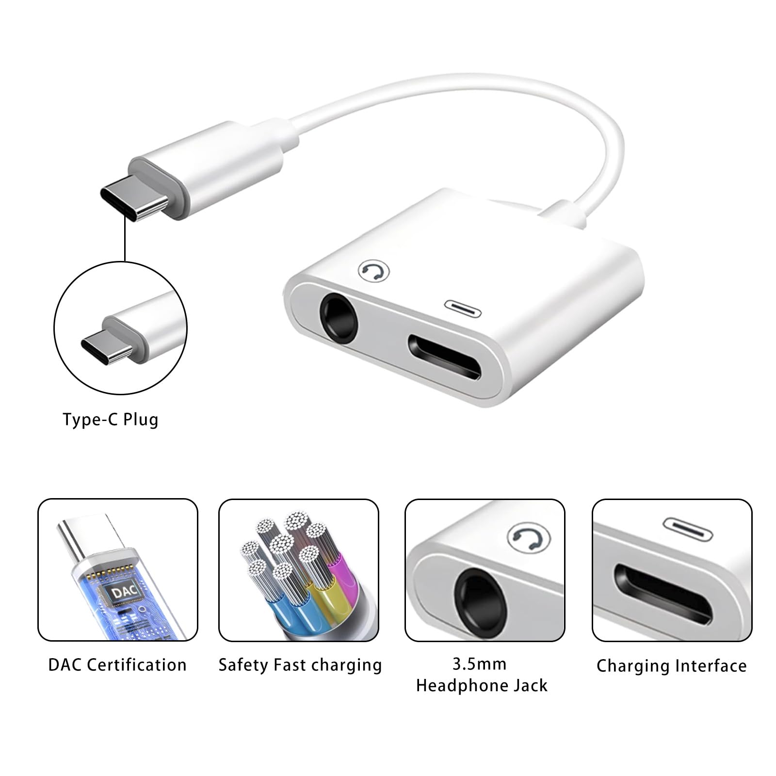 DICKMITH 2-Pack USB C to 3.5mm Audio & Charger Adapter - 2-in-1 Type C to Aux Dongle with PD Fast Charging - Compatible with iPhone 16/15 Pro Max, Galaxy S24/S23 Ultra, Pixel - Perfect for Travel, Gaming & Music Streaming