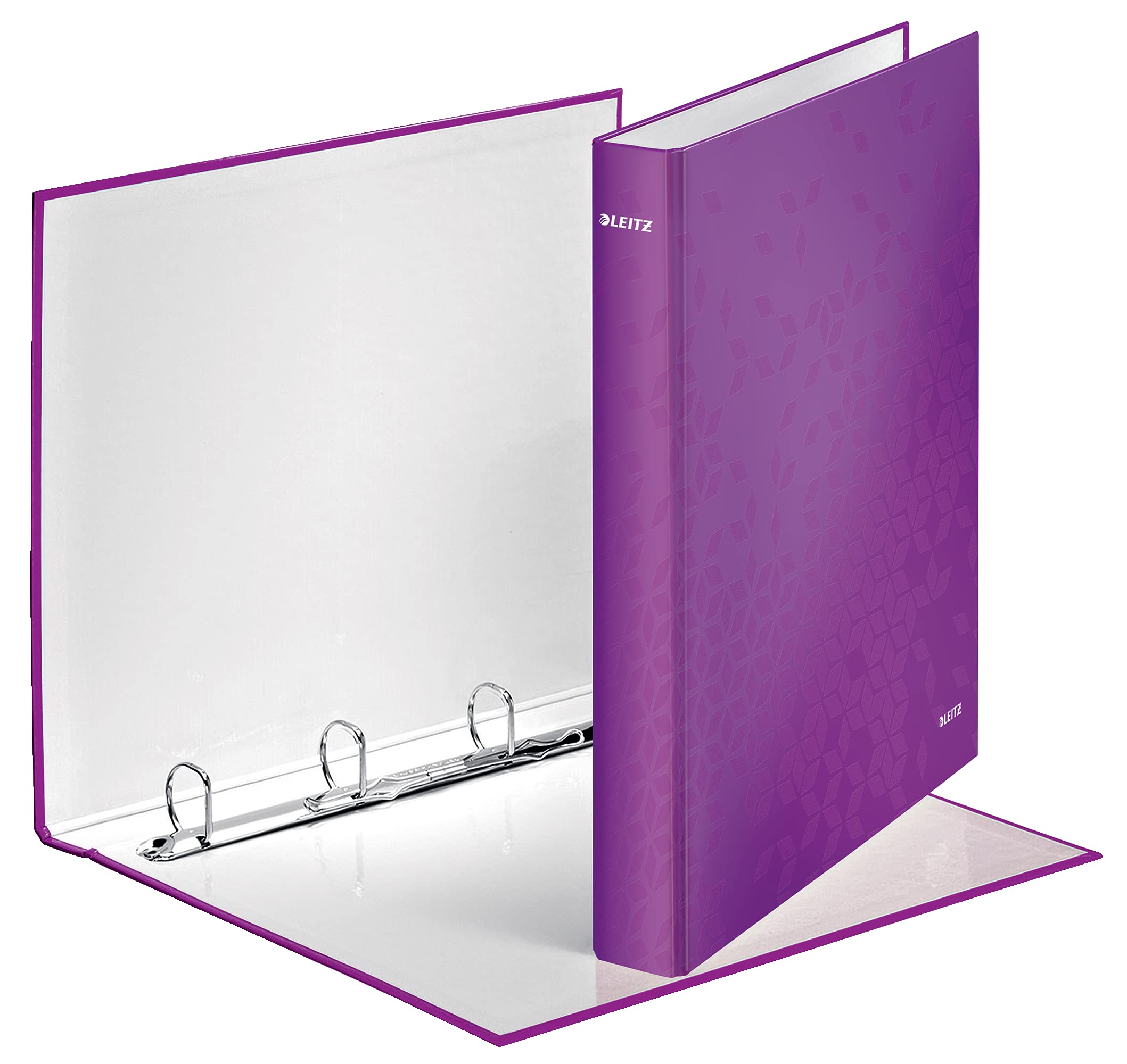 Leitz 4 Ring Binder - A4 Maxi Violet Metallic Binder for Office, School & Home Organization | Premium Document Storage Solution