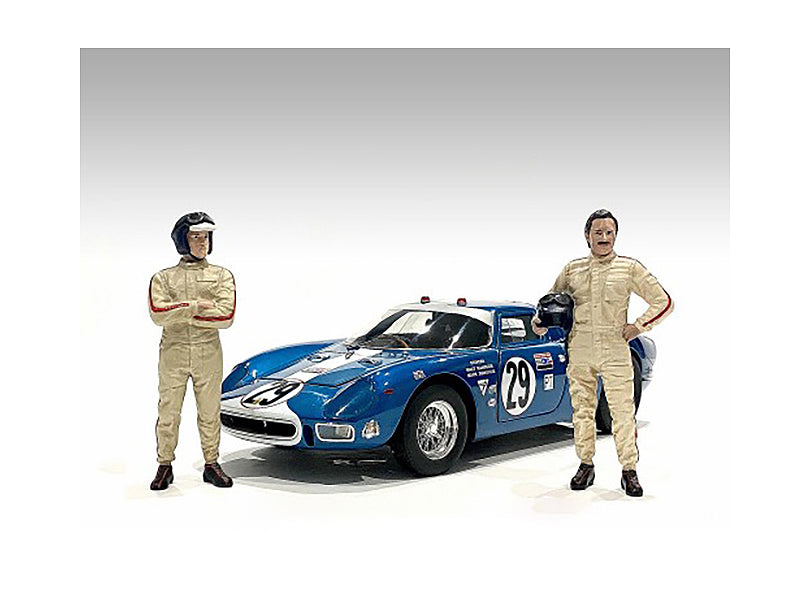 1/43 Scale Diecast Racing Legends 60's Set of 2 Figures by American Diorama - Perfect for Model Car Displays, Collectors & Vintage Racing Enthusiasts