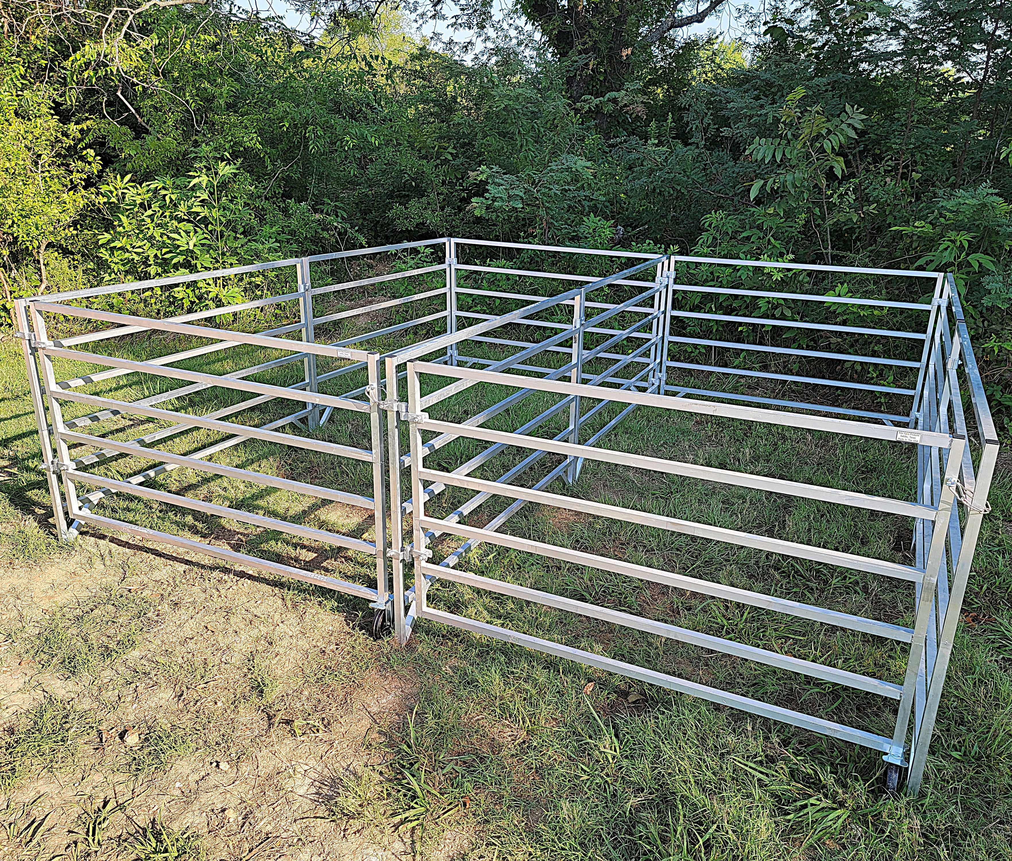 5 Ft X 10 Ft Aluminum Horse Stall Kit with 6 Rails - 3 Panels & 1 Gate for Stable, Barn, or Pasture Enclosure - Durable & Easy Installation