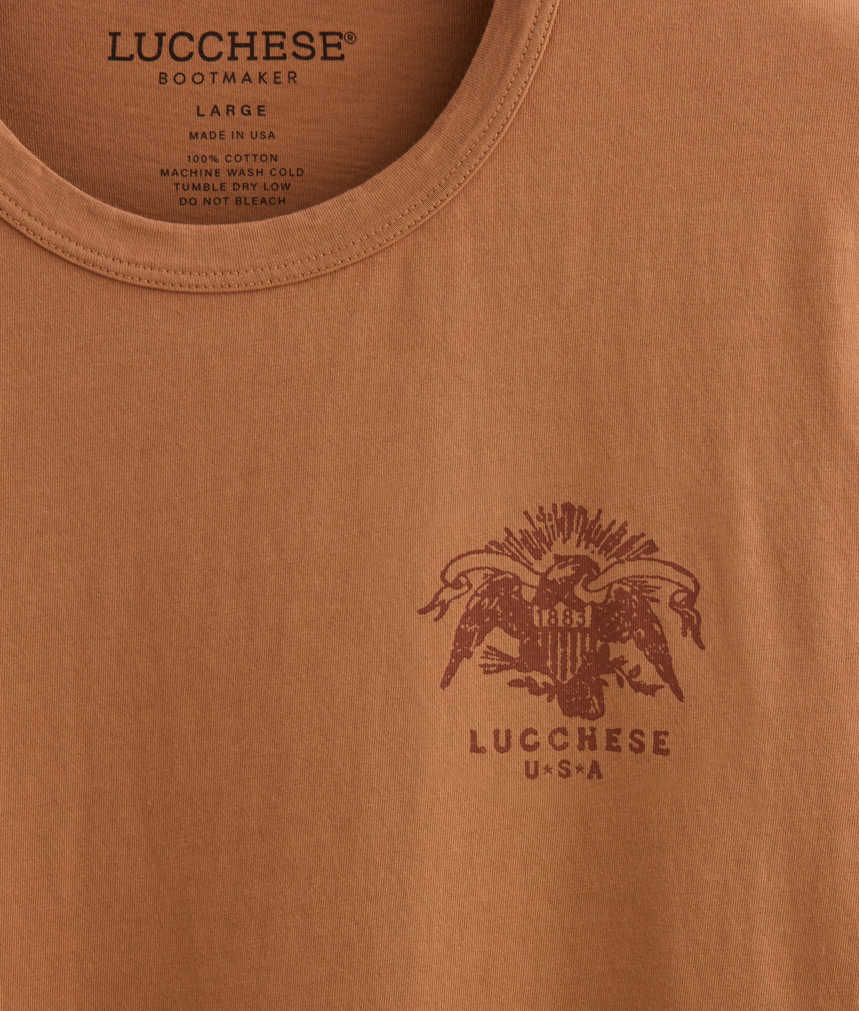 Eagle Stamp Graphic T-Shirt for Men - Soft Cotton Brown Tee - Casual Streetwear & Outdoor Activities