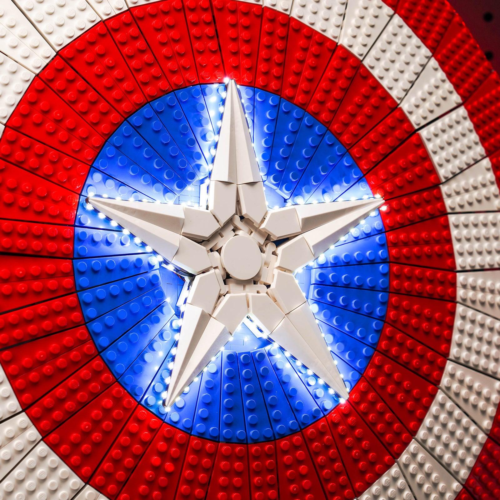 LEGO Marvel Captain America's Shield 76262 Building Kit with LED Lights – Superhero Toy for Kids & Collectors | Perfect for Display, Gifts & Role Play