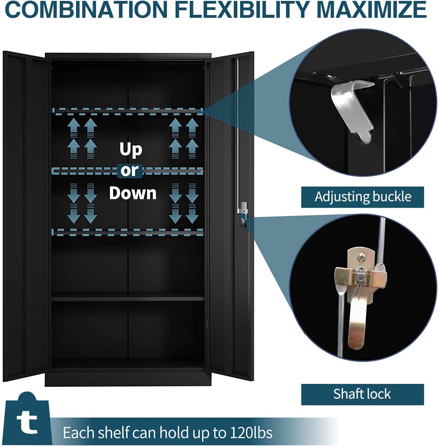 Heavy Duty Metal Storage Cabinet with Lock - 71