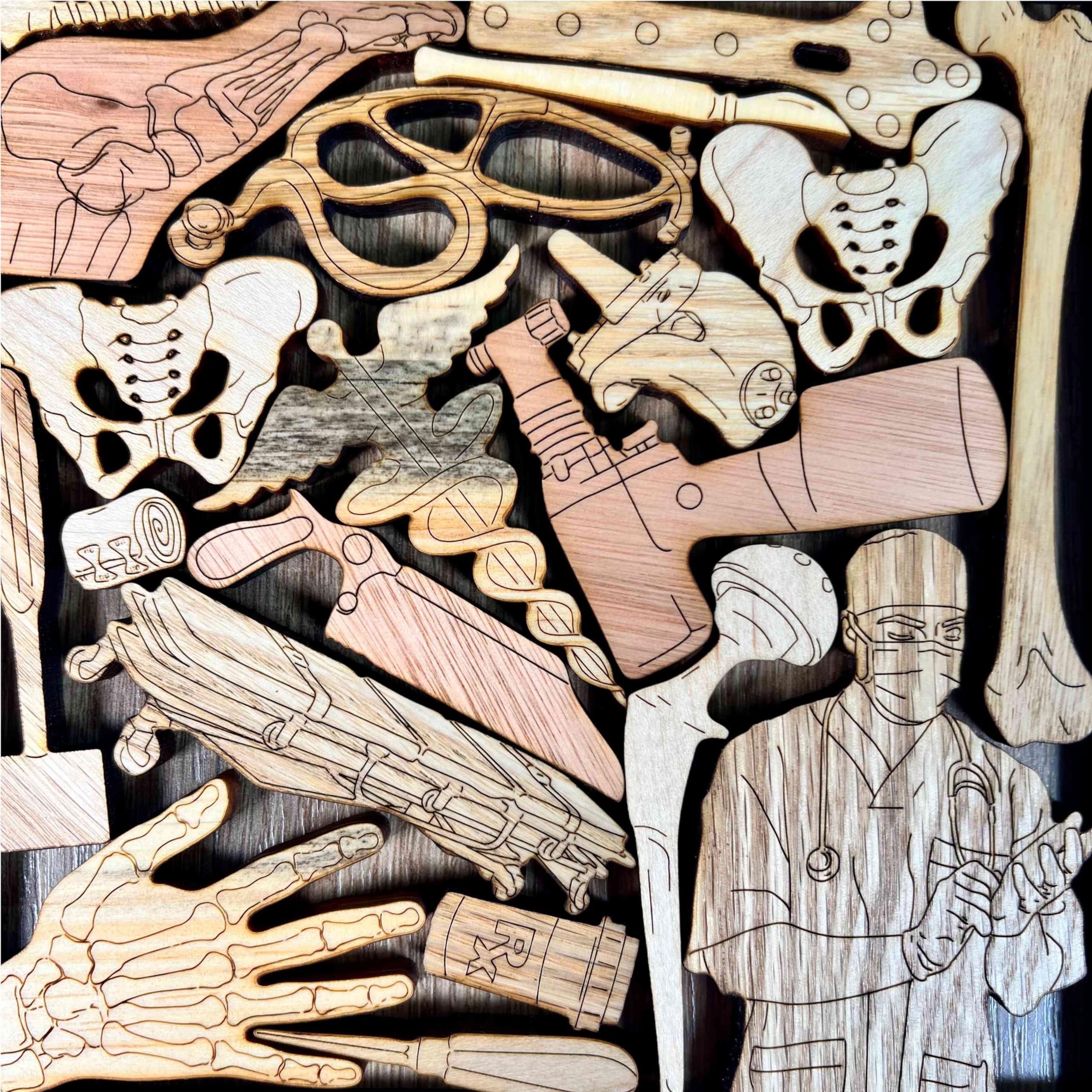 Orthopedic Surgeon Wooden Puzzle – Unique Handmade Brain Teaser Gift for Doctors & Medical Students – Perfect for Office Decor, Stress Relief & Medical Education