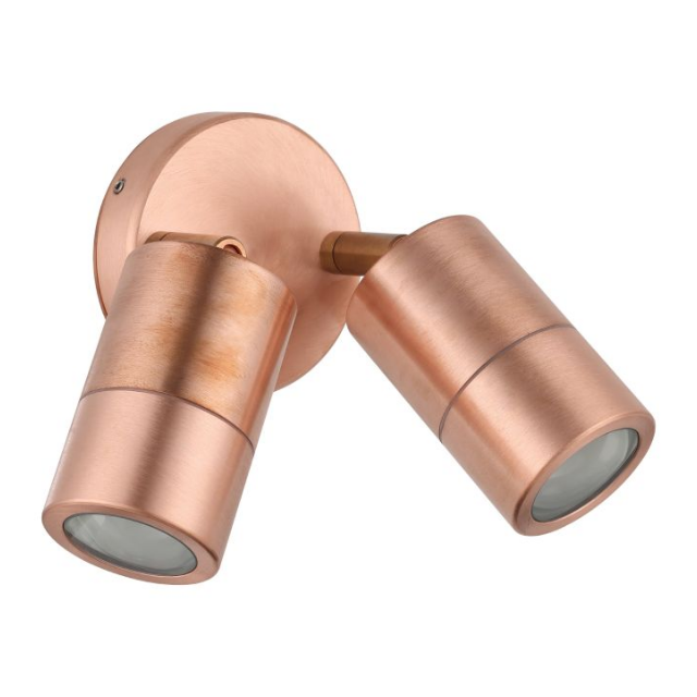 Eglo Fremantle 2-Light Adjustable Outdoor Wall Sconce in Copper - Weatherproof Exterior Lighting for Porch, Patio, and Garden