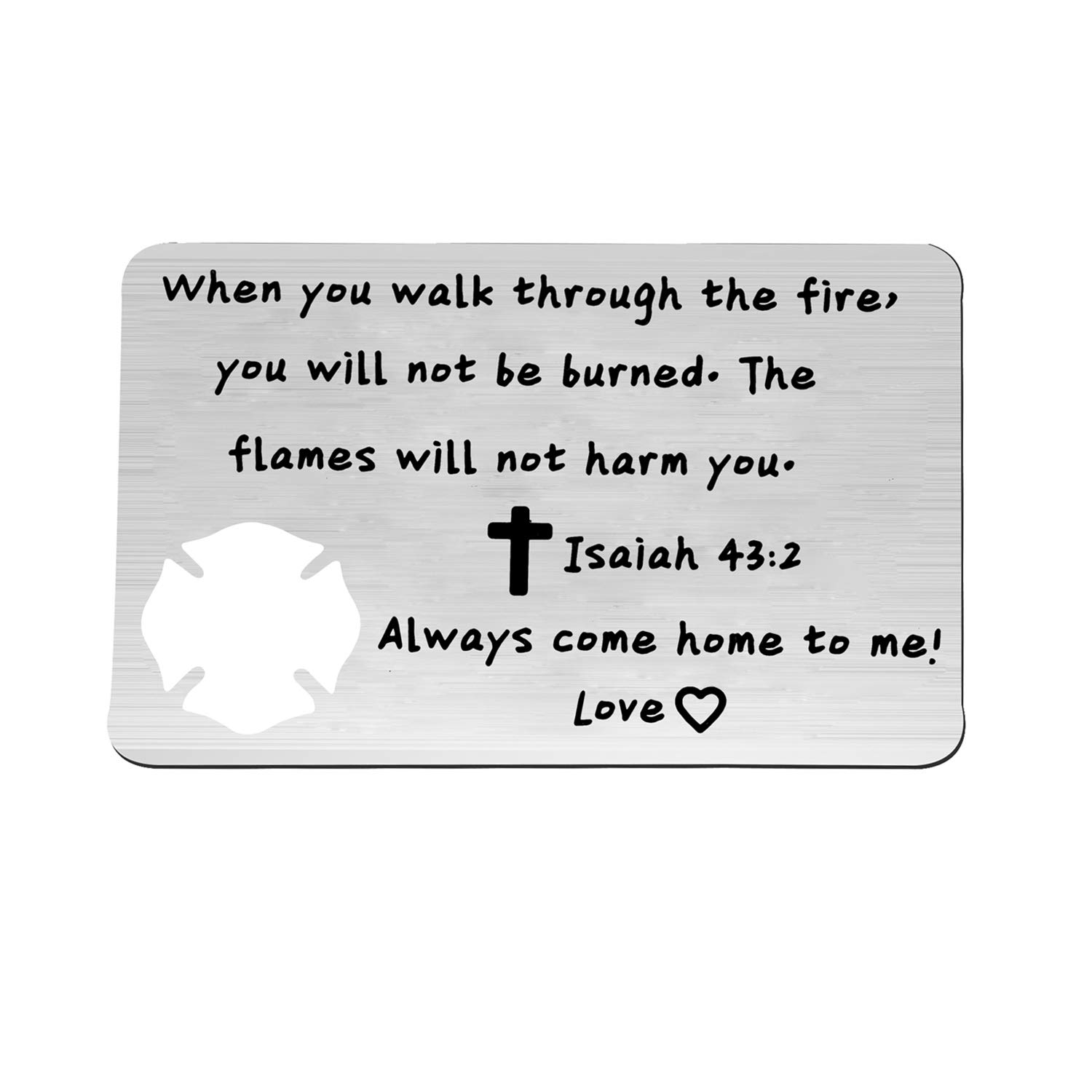MYOSPARK Firefighter Prayer Wallet Card - Inspirational Fireman Gift for Graduation, Promotion & Appreciation - Perfect for First Responders, EMTs & Firefighters