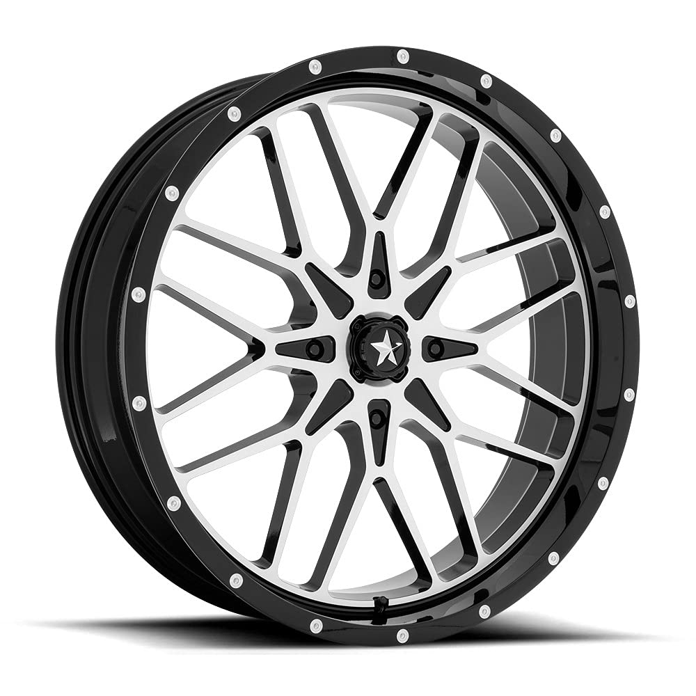 MA45 22X7 4X156 Black Machined Wheel - 00MM Offset - Perfect for Jeep Wrangler & Off-Road Vehicles