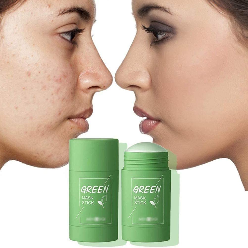 Biogreen Tea Purifying Clay Facial Mask Stick - Deep Cleansing, Oil Control & Anti-Acne Treatment | Eggplant Hydrating Blackhead Remover | Pore Minimizing & Skin Repair | Green Clay Mask for Oily & Acne-Prone Skin | Perfect for Daily Skincare Routine & Spa Nights