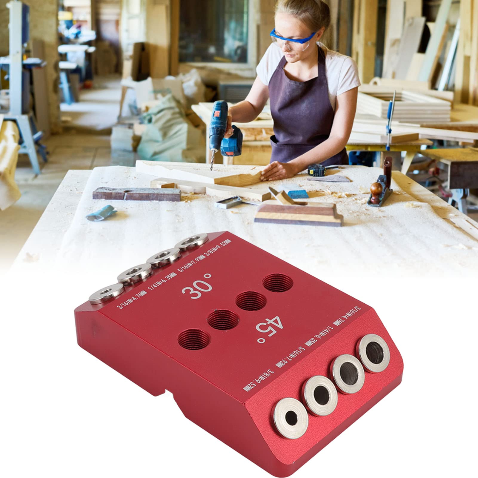 90 Degree Angle Drill Guide Template - Fdit 30/45/90 Degree Multi-Angle Hole Locator for Woodworking, Inch Measurement, Perfect for Display Stands & Cabinet Making | Drill Positioning Tool for Precise Angled Holes