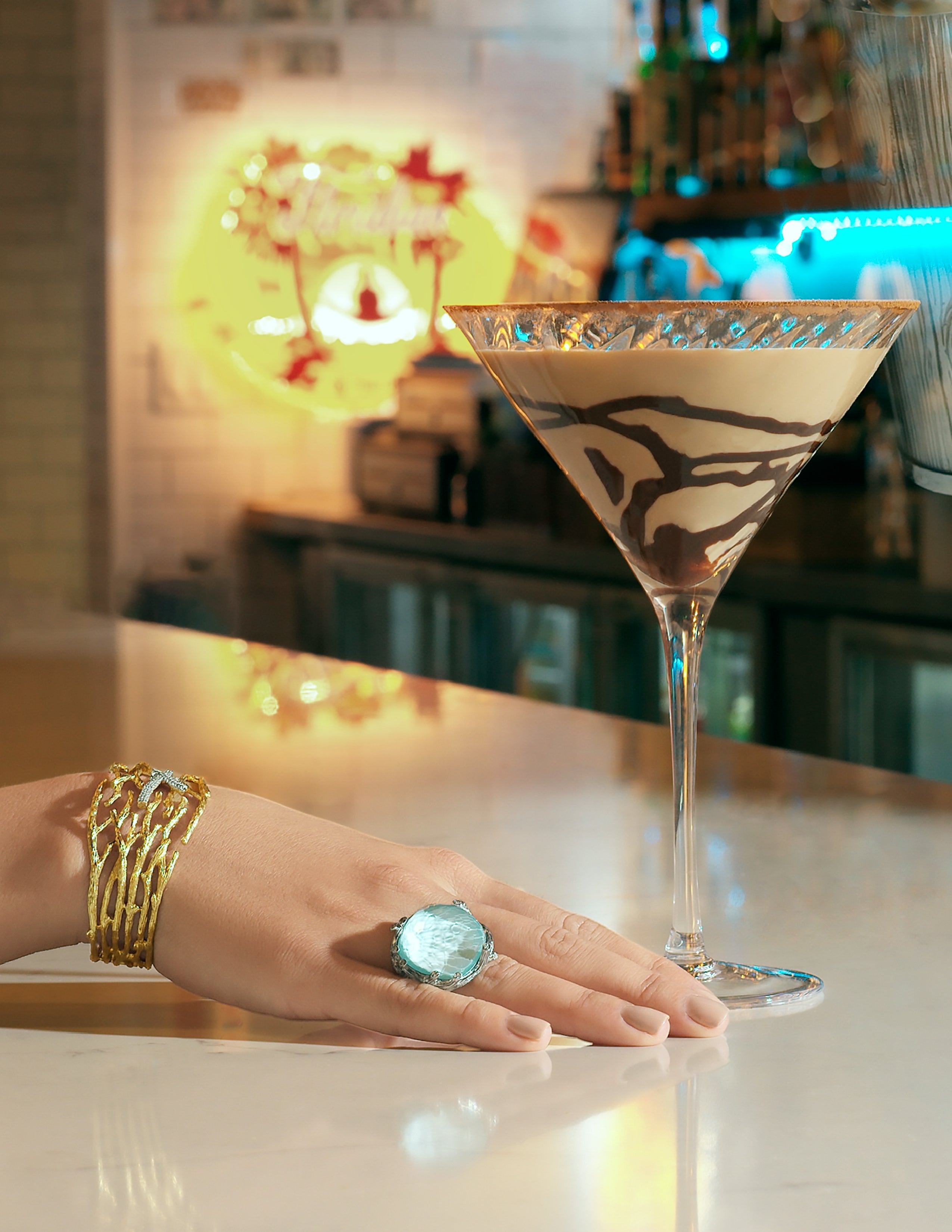Enchanted Forest Ring with Turquoise Doublet and Diamonds - Elegant Bohemian Jewelry for Women, Perfect for Weddings, Parties & Special Occasions