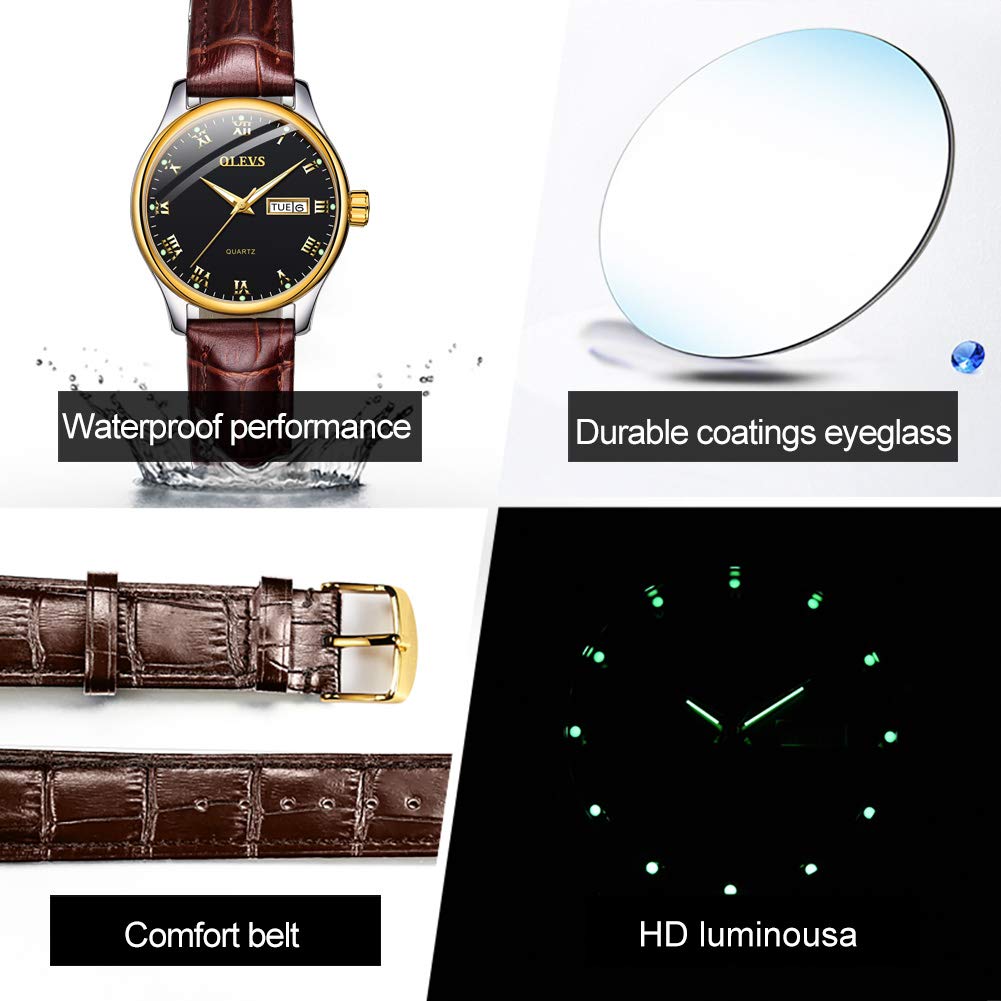 OLEVS Classic Women's Analog Quartz Watch - Stainless Steel Waterproof Roman Numeral Date Wristwatch for Business, Casual & Outdoor Activities