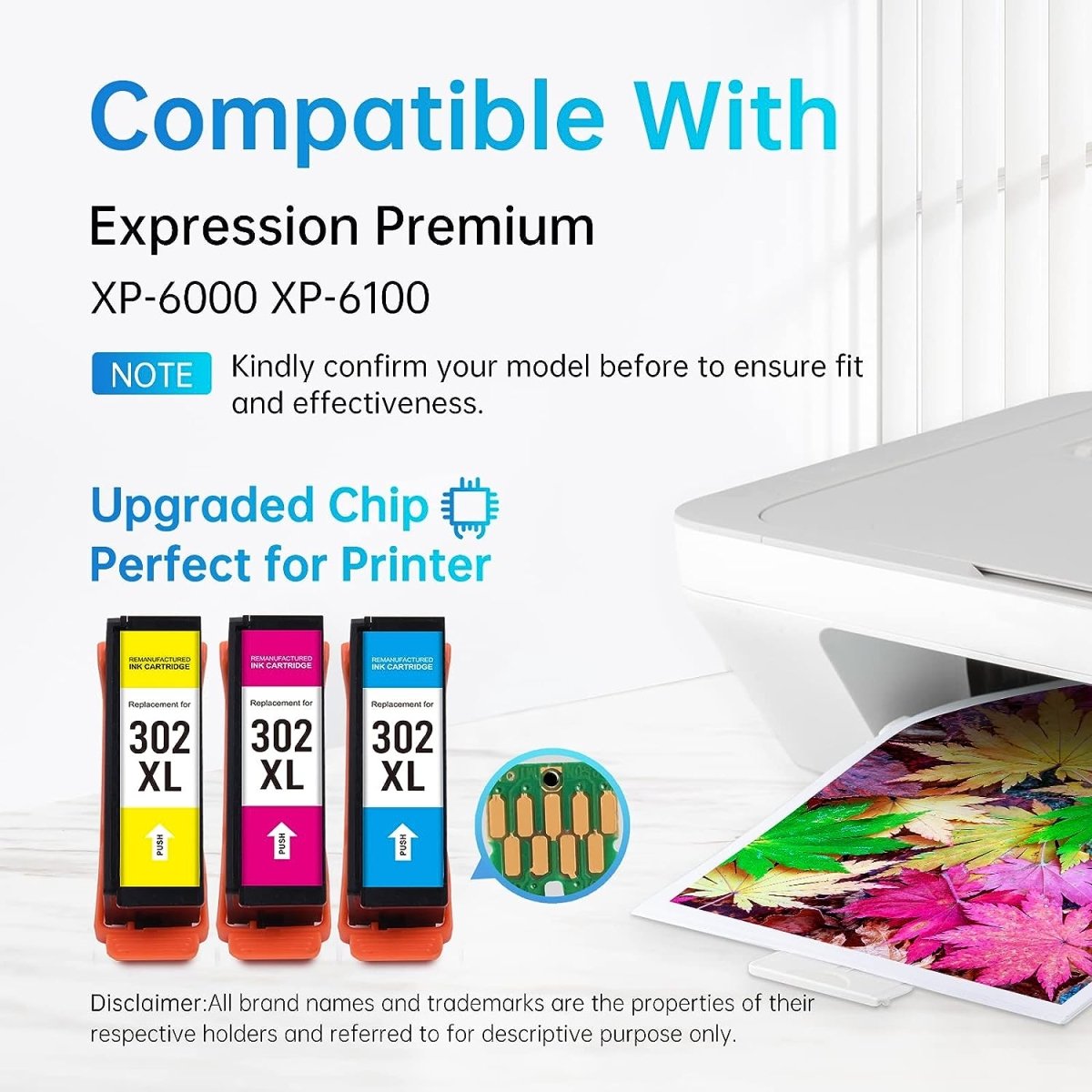 High-Quality Remanufactured Epson 302XL Ink Cartridge Combo Pack (1 Cyan, 1 Magenta, 1 Yellow) - Compatible with Epson Printers for Home & Office Use