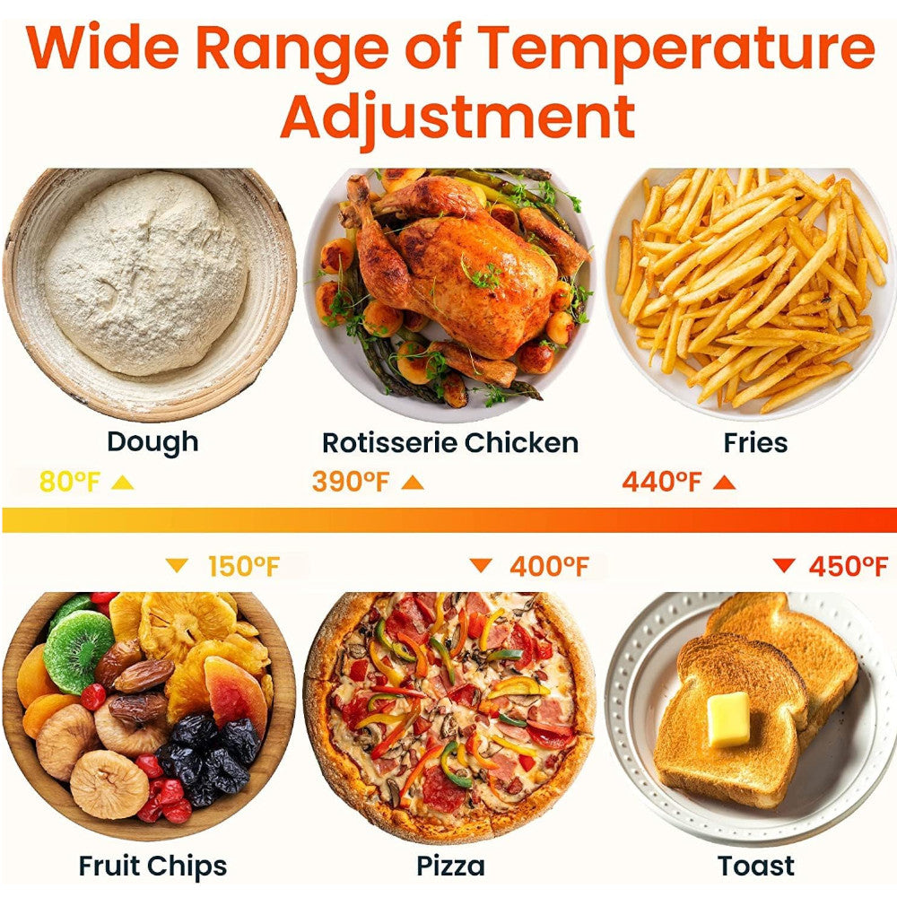COMFEE CO F25A1 12-in-1 Air Fryer Oven with Rotisserie - Blemished Packaging (Full Warranty Included) - Perfect for Healthy Cooking, Baking, Roasting & Meal Prep at Home
