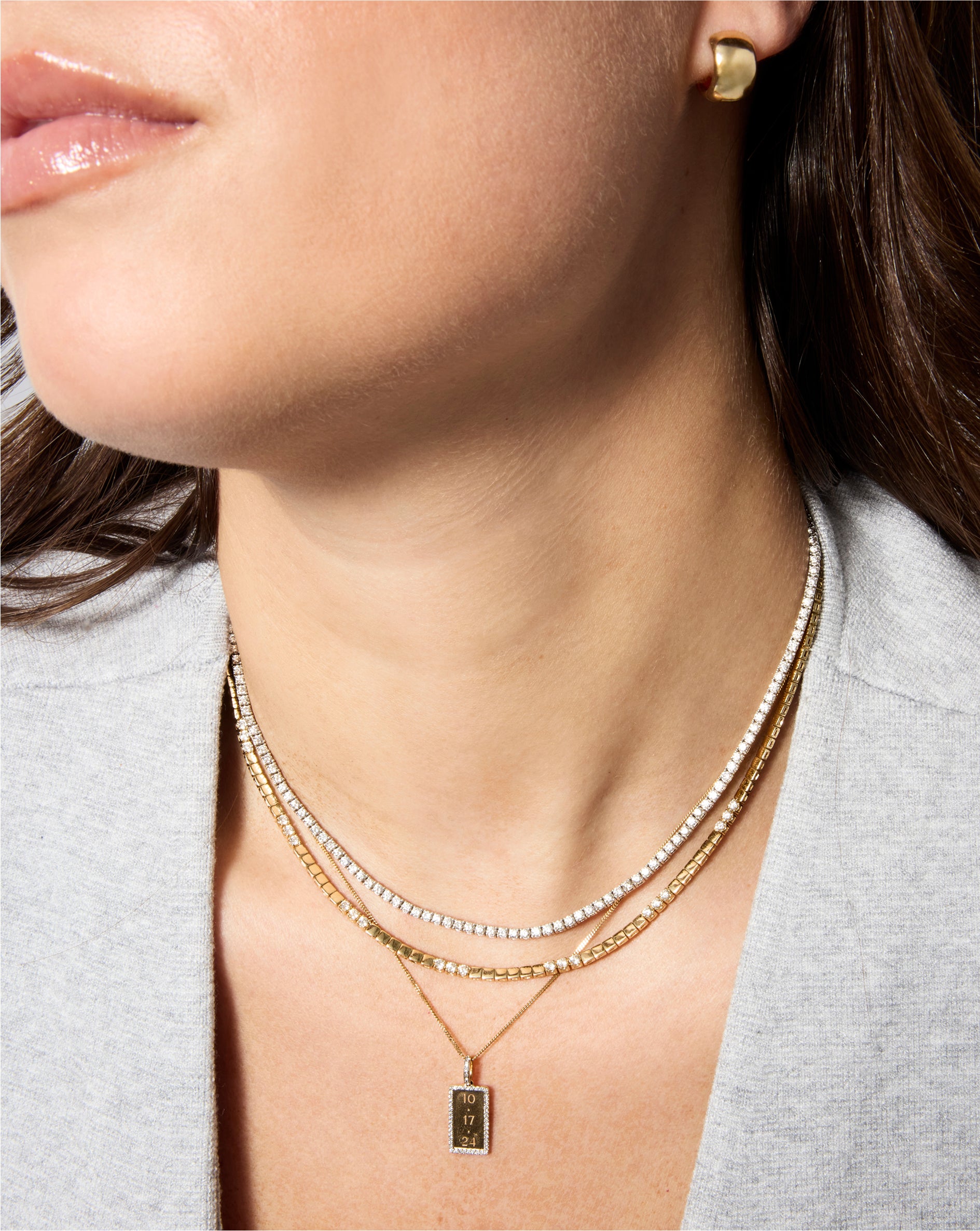 Exquisite Diamond Pixel Necklace for Women - Elegant Cubic Zirconia Pendant Jewelry Gift for Anniversary, Birthday & Valentine's Day | Perfect for Evening Parties, Date Nights & Special Occasions
