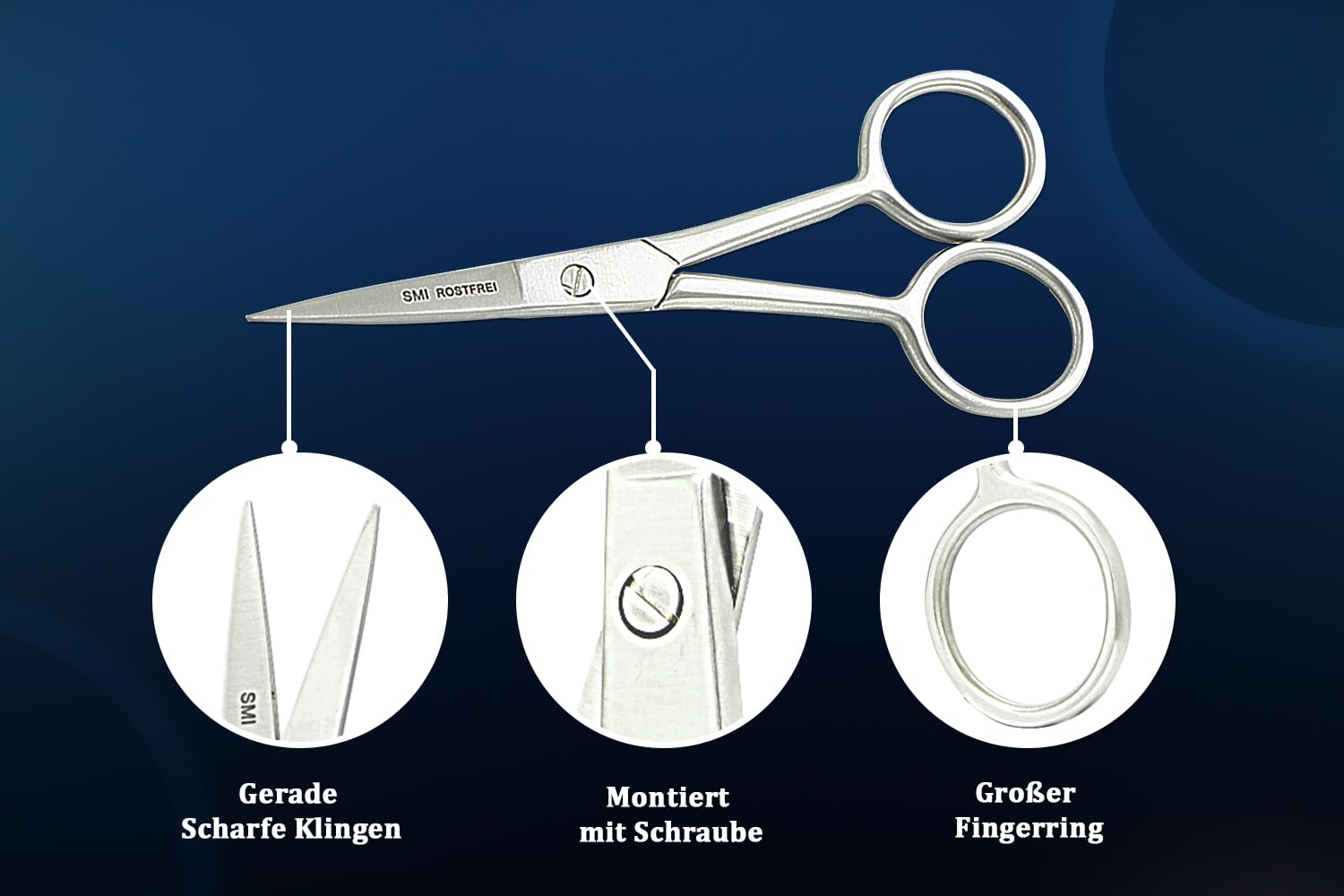Professional Stainless Steel Beard & Mustache Scissors for Men - Precision Grooming Kit with Travel Case - Eyebrow & Facial Hair Trimming Scissors for Men and Women - Perfect for Home, Travel & Salon Use
