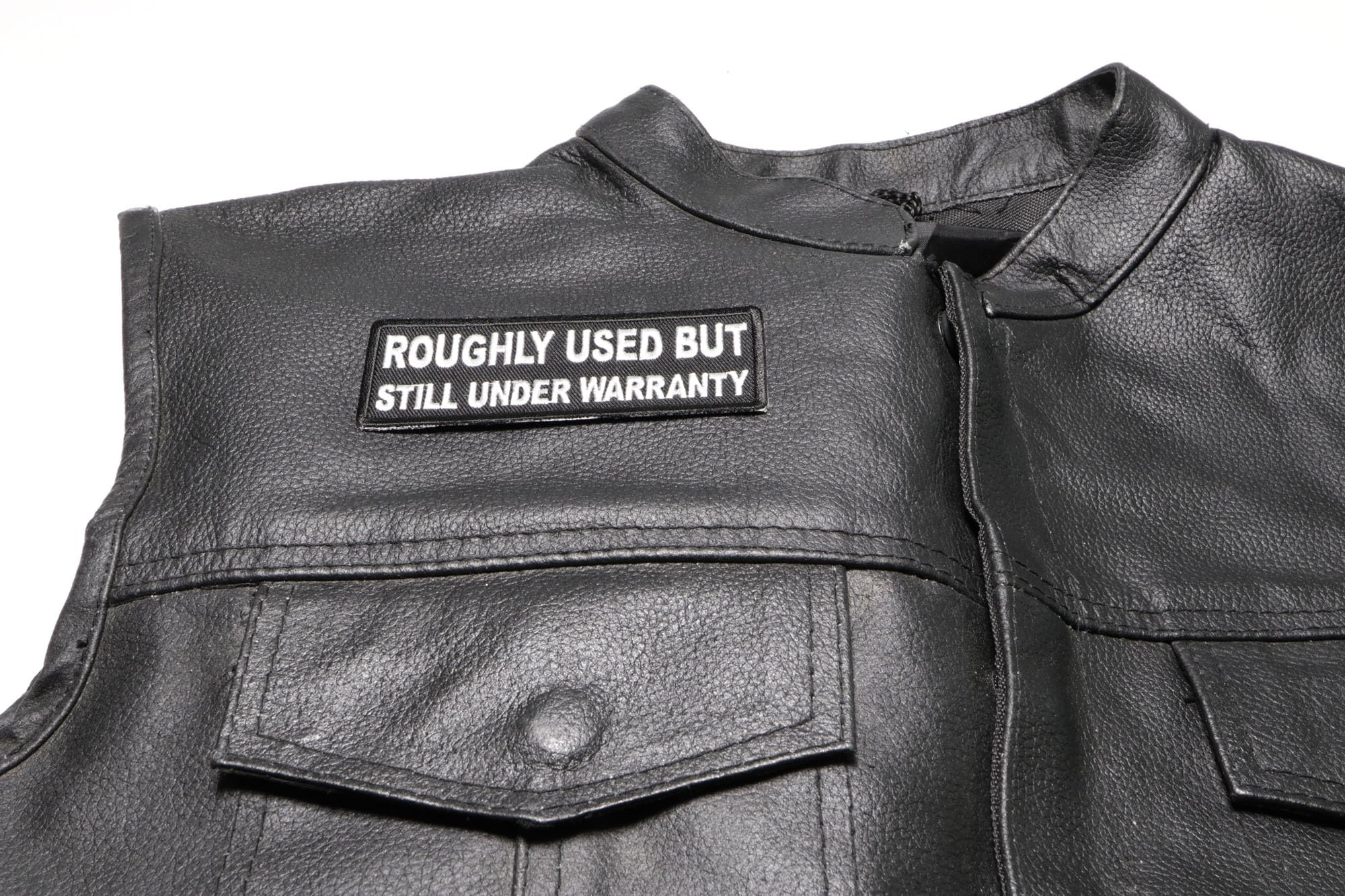 Funny Saying Patches - Roughly Used But Still Under Warranty Iron-On Appliques for Jackets, Jeans & Backpacks | DIY Clothing Repair & Customization
