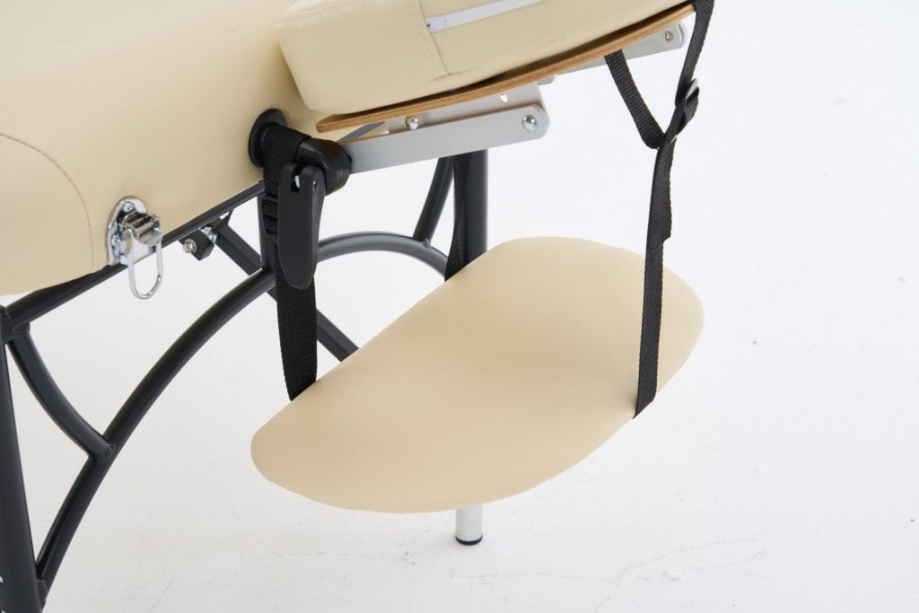 Geenlife 3-Section Aluminum Portable Massage Table - Lightweight & Adjustable (Black/Cream) for Professional Massage Therapists, Home Use & Spa Treatments - Model MTA131