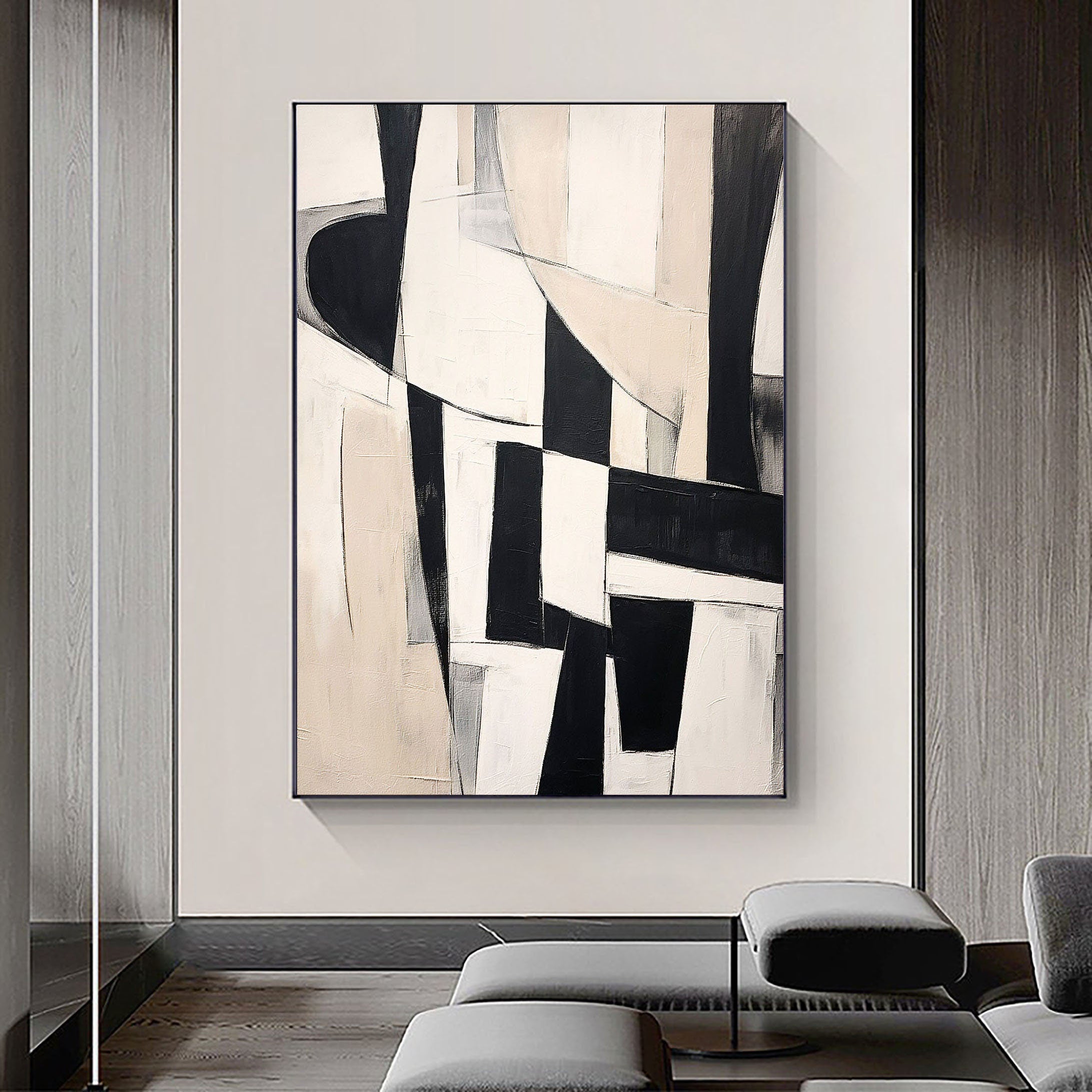 Beige & Brown Abstract Wall Art Print #BB013 - Modern Home Decor for Living Room, Bedroom & Office