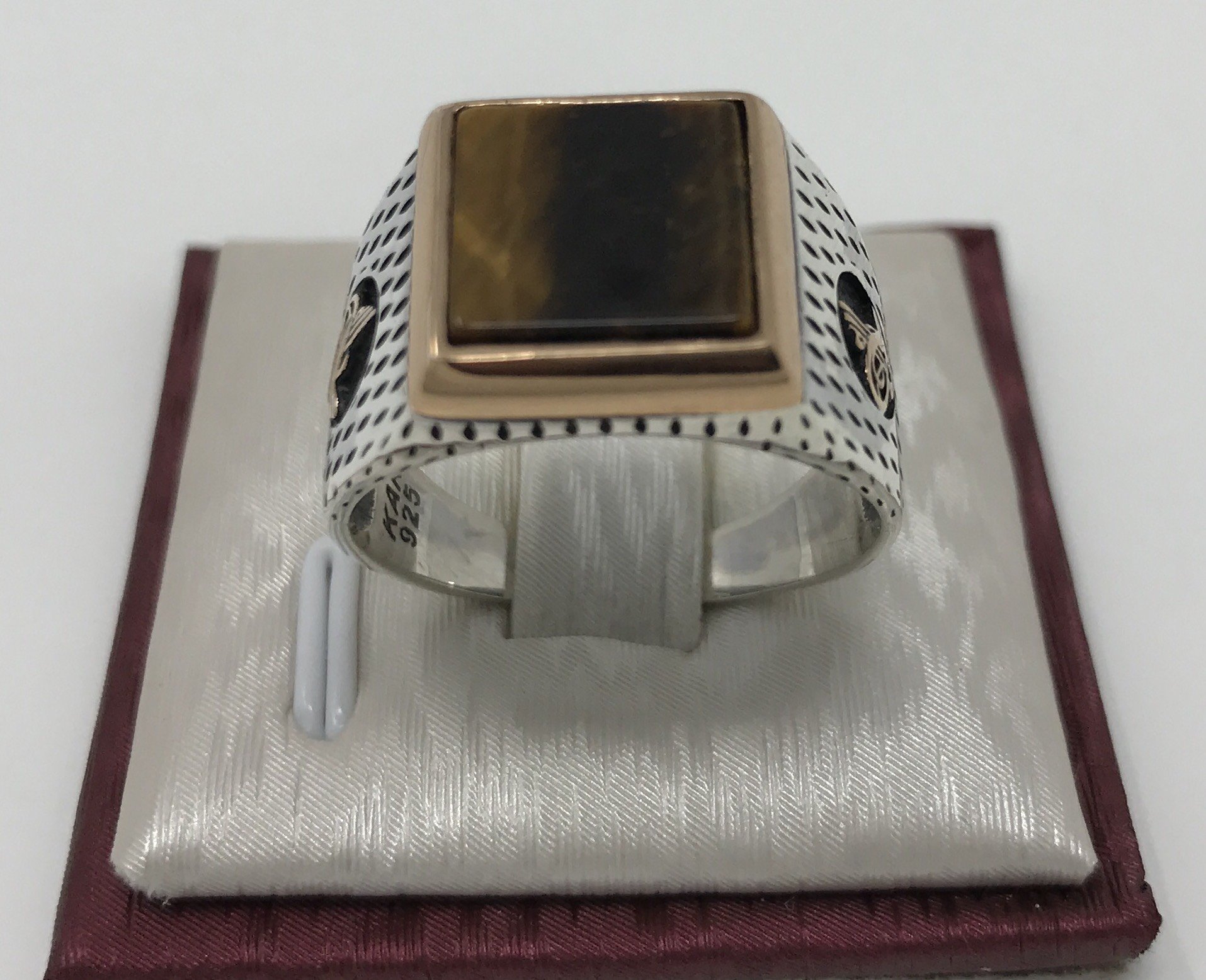 925K Sterling Silver Tiger Eye Ottoman Men's Ring for Gifts, Wedding & Fashion Jewelry - AKR K4S