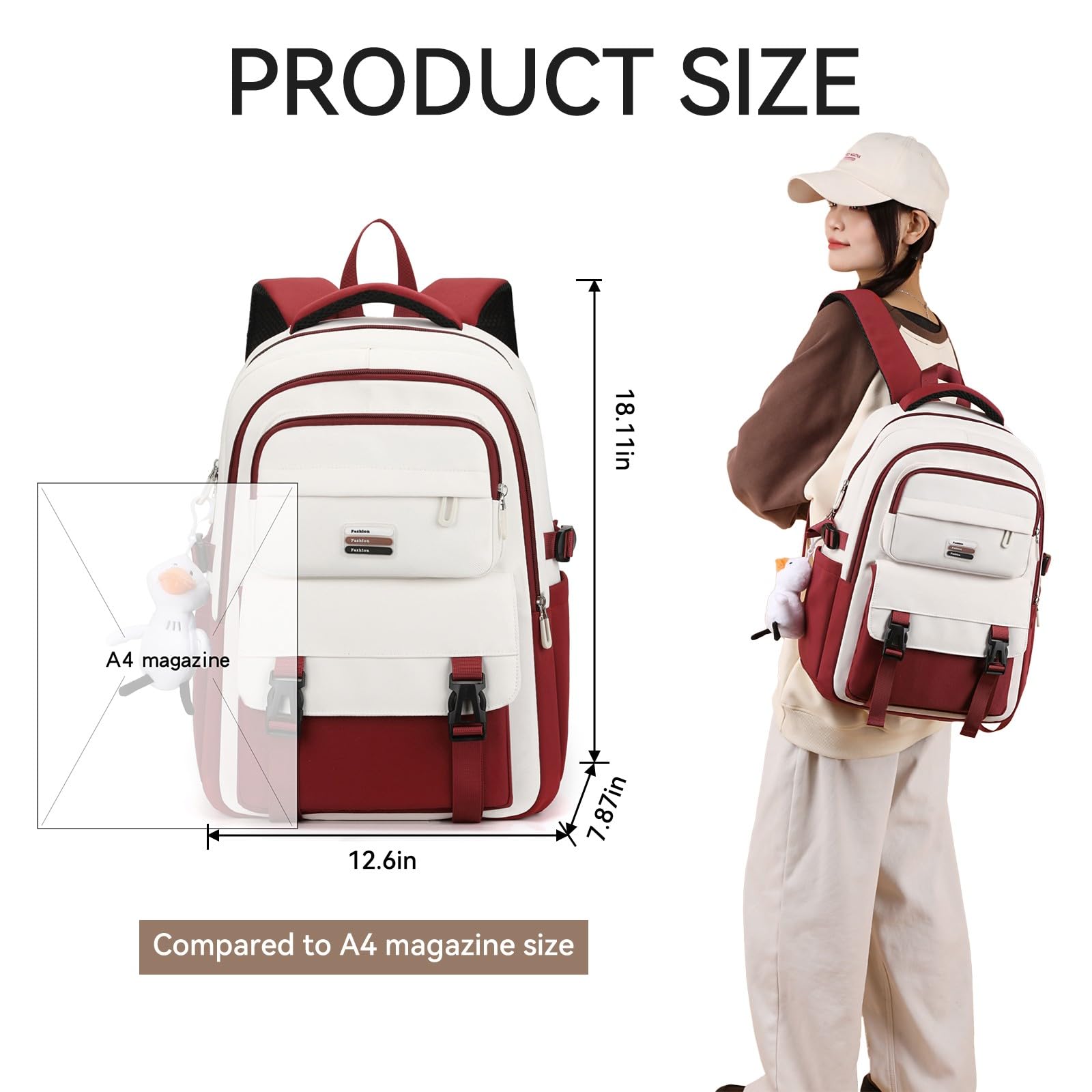 18-Inch Waterproof Travel Backpack for Women & Men - Airline Approved Lightweight Daypack for Business Work, Hiking & Casual Travel - Perfect for Commuting, Weekend Getaways & Outdoor Adventures