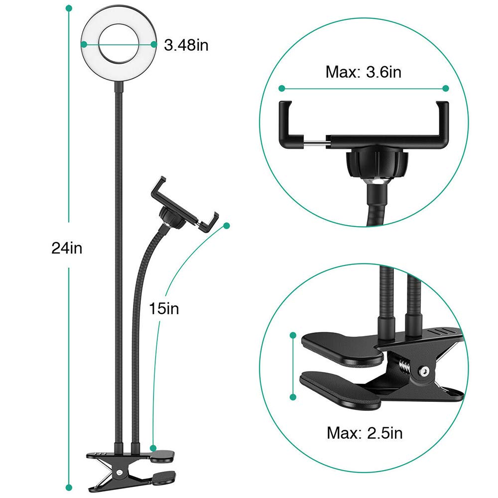 Universal Selfie Ring Light with Adjustable Phone Holder - 10