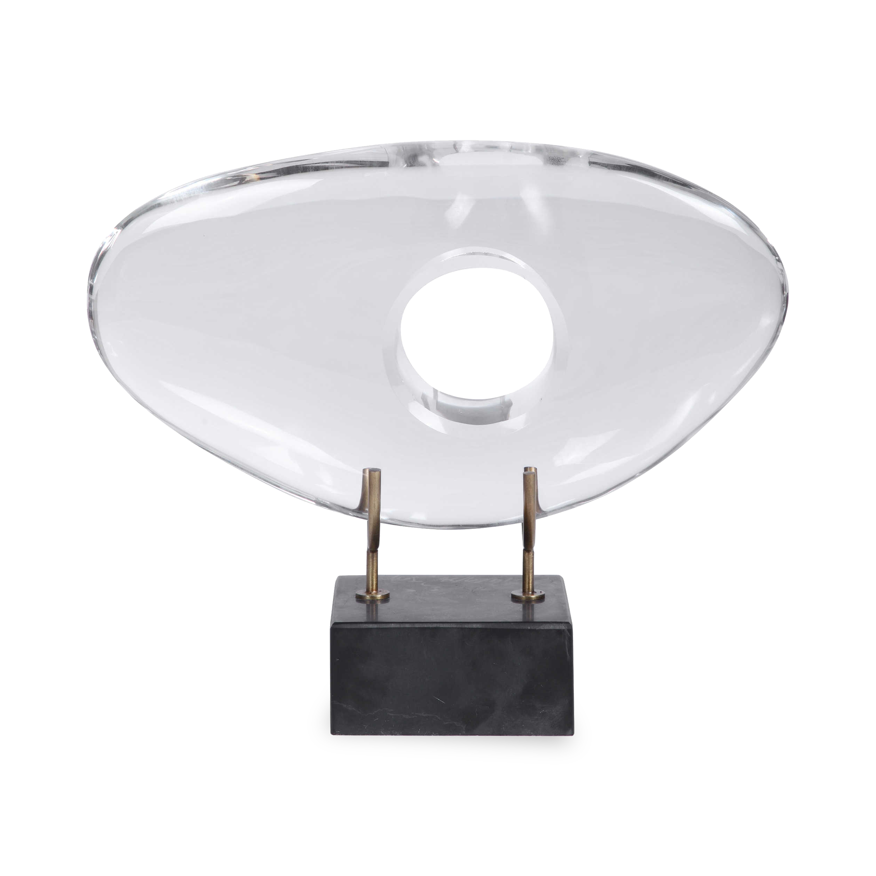 Modern Oblong Disc Sculpture - Minimalist Home Decor for Living Room, Office & Garden - Handcrafted Art Piece for Interior Design & Outdoor Spaces