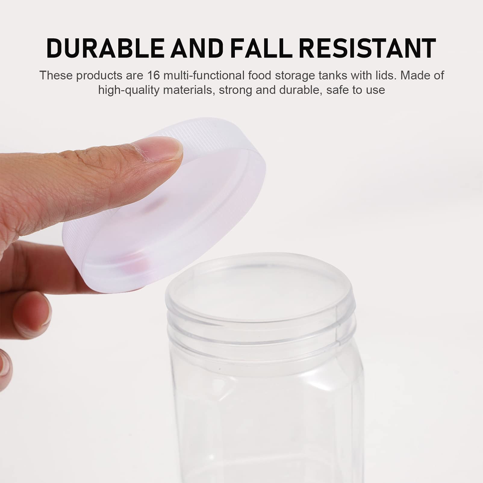 16pcs Clear Plastic Food Storage Bottles for Kitchen & Honey