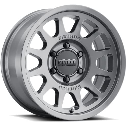 Method Race Wheels 703 Titanium Wheel - Gloss Black Finish (16x8 Inches, 6x5 Bolt Pattern, 0mm Offset) - Durable Off-Road Wheels for Trucks, Jeeps & SUVs