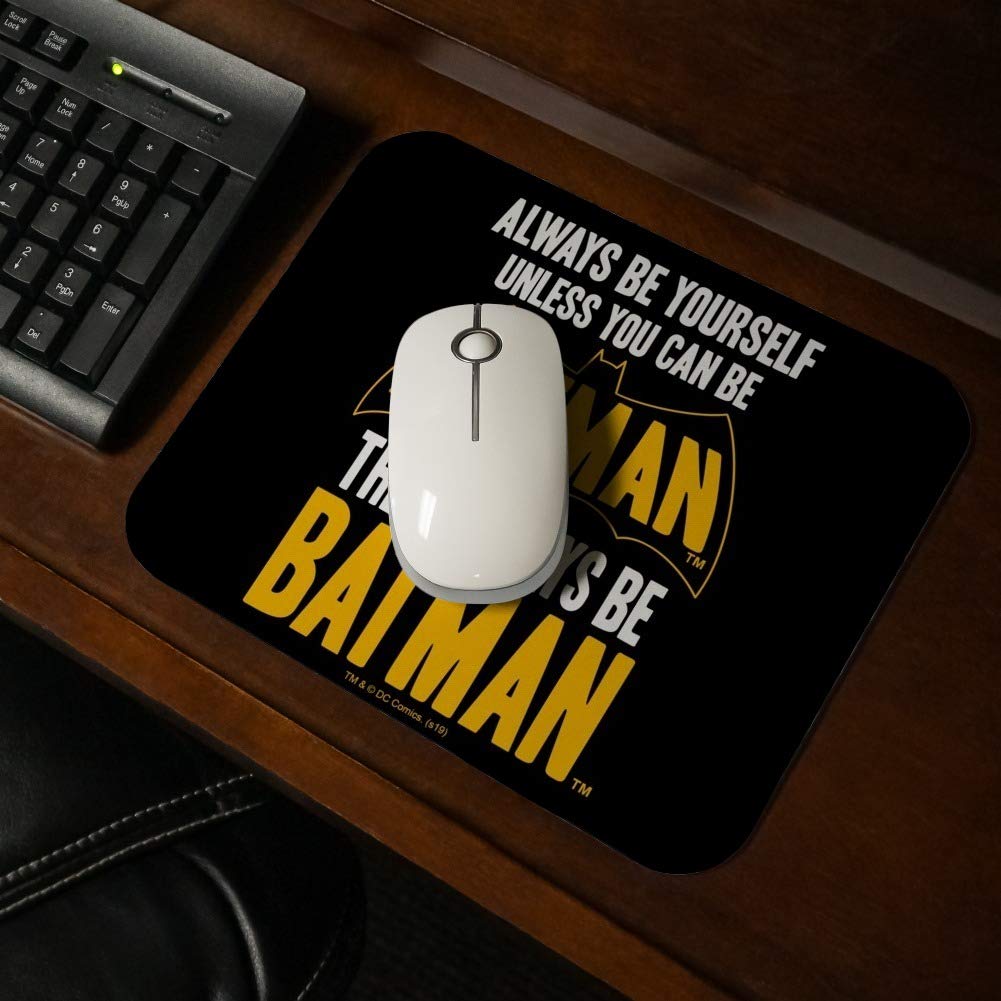 Batman Themed Low Profile Thin Rubber Mouse Pad - Non-Slip Gaming & Office Desk Mat for PC Laptop - Perfect for Superhero Fans, Gamers & Workstations
