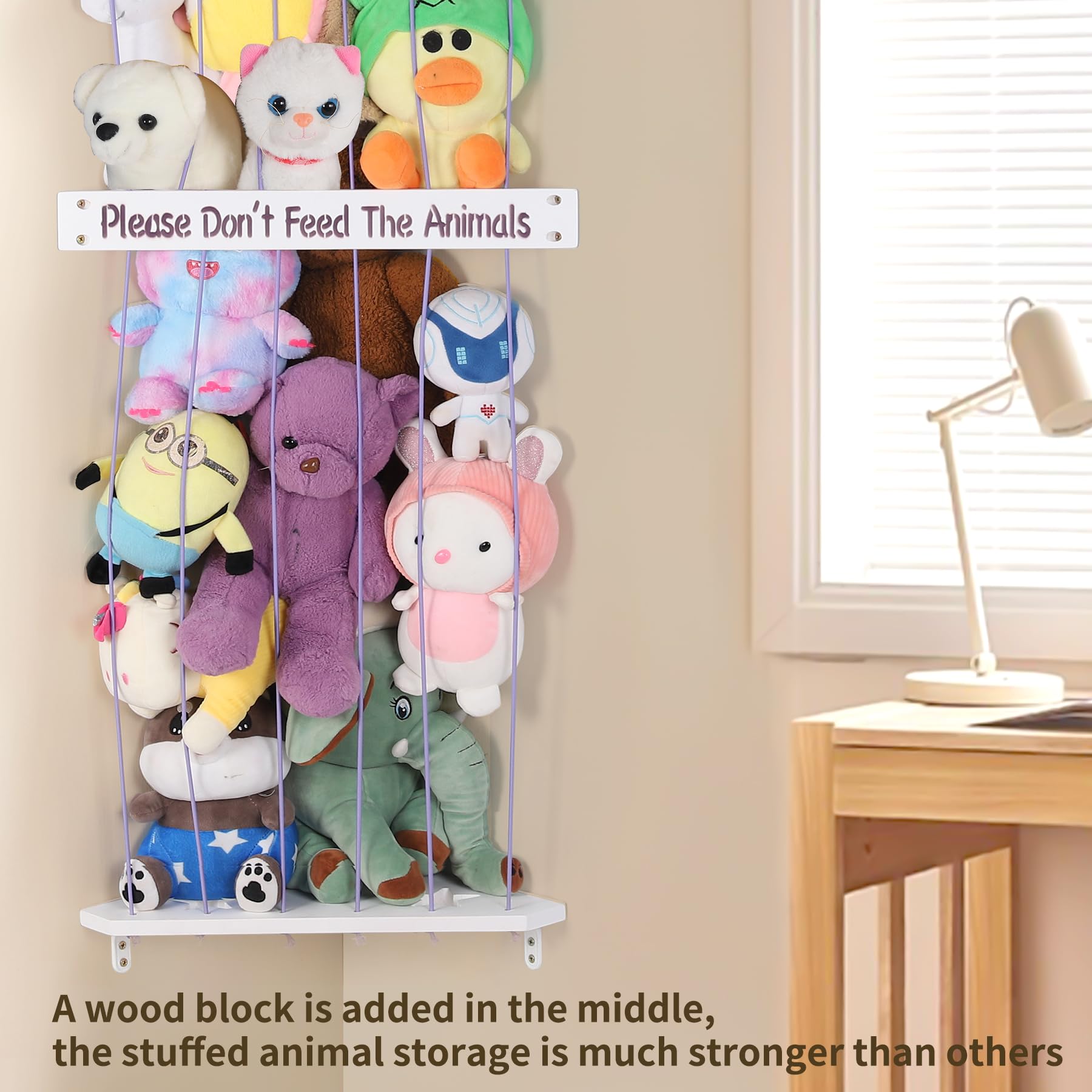 Soft Toy Organizer for Kids Room - Adjustable Stuffed Animal Storage Shelf with Wall Hanging Design | Perfect for Nursery, Playroom & Bedroom Organization | Durable Plush Toy Holder for Teddy Bears, Dolls & Stuffed Animals