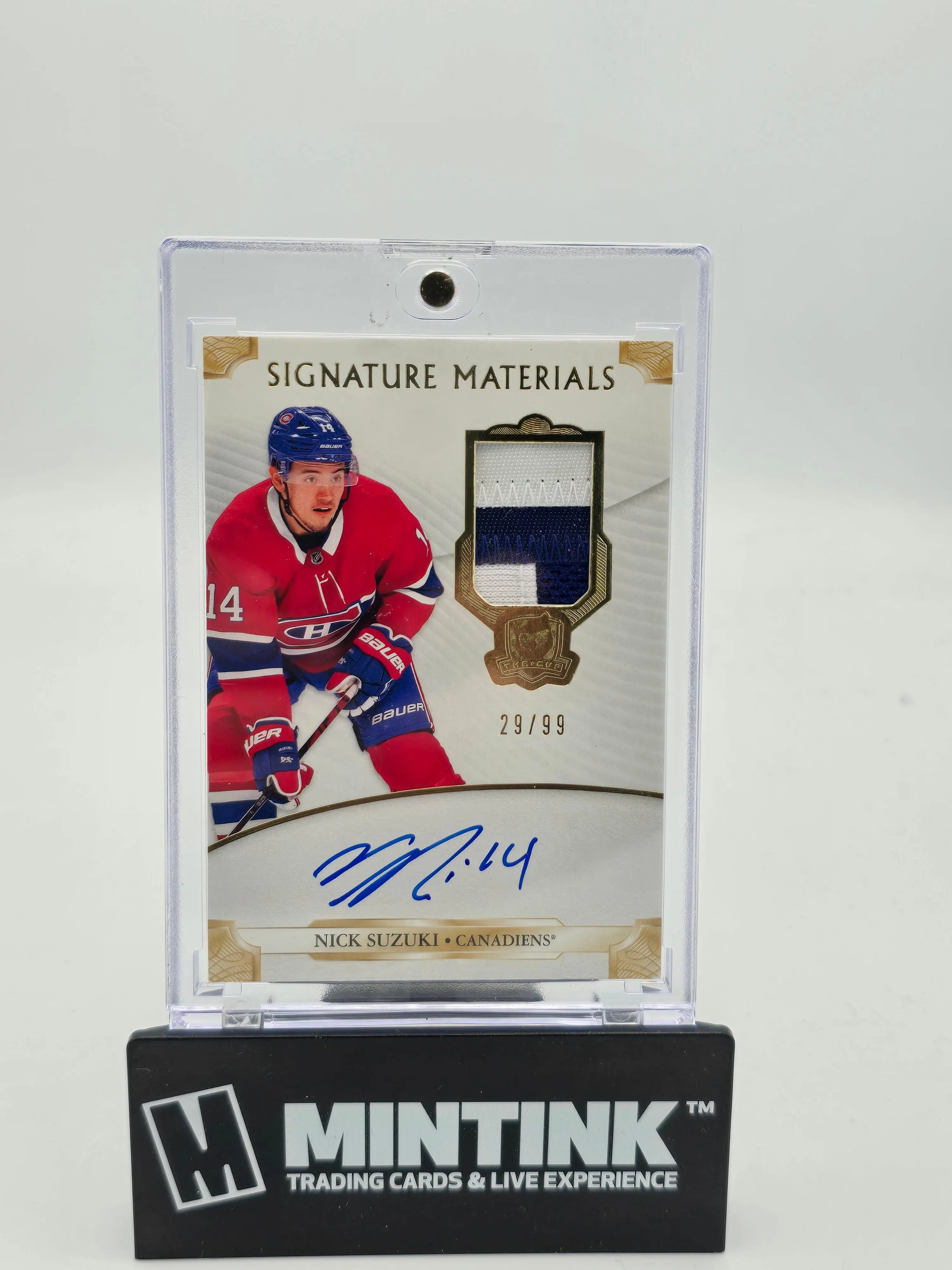 2019-20 Upper Deck The Cup Nick Suzuki Rookie Gold Foil Patch Autograph Card /99 - NHL Hockey Collectible for Fans & Investors