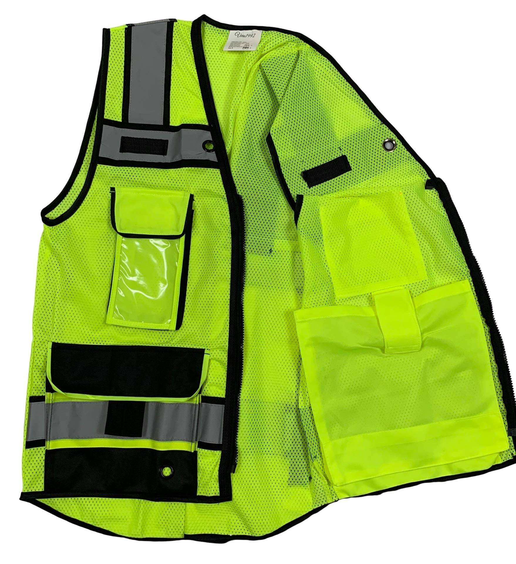 B Engineer High Visibility Reflective Safety Vest with Zipper & Pockets - Breathable Mesh Construction for Construction Workers, Road Crews & Outdoor Safety