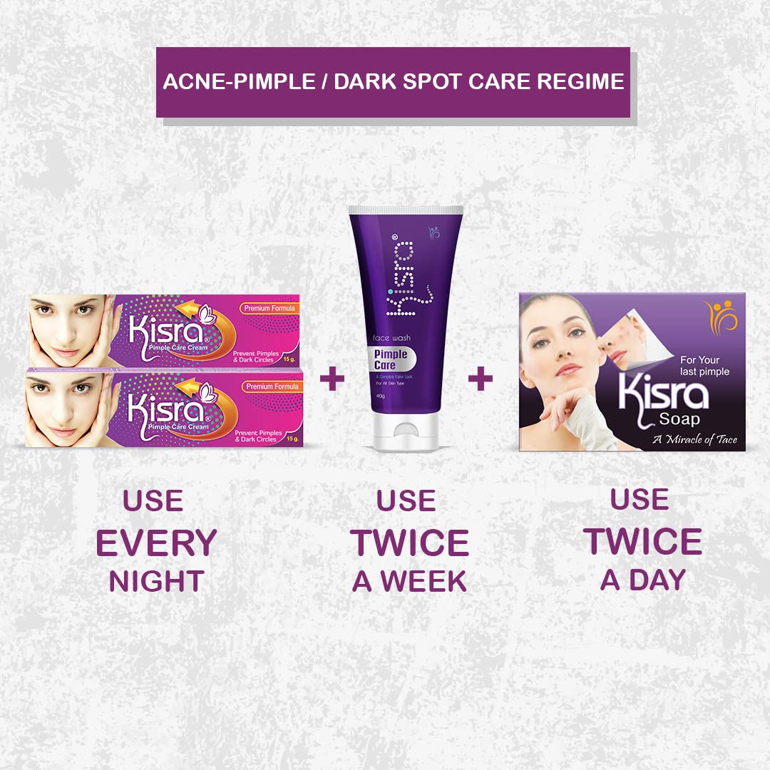 Kisra Ultimate Anti Acne Treatment Kit - Pimple & Dark Spot Remover with Soap and Cream for Clear Skin | Acne-Prone Skin Care Routine for Teens & Adults