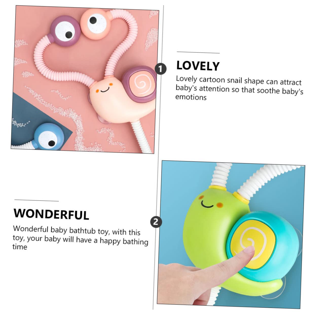ORFOFE Snail Bath Toy Set - Fun Shower Head & Bath Toys for Kids Ages 4-8, Durable Plastic Bathtub Play Set for Toddlers - Perfect for Bath Time Fun & Sensory Play