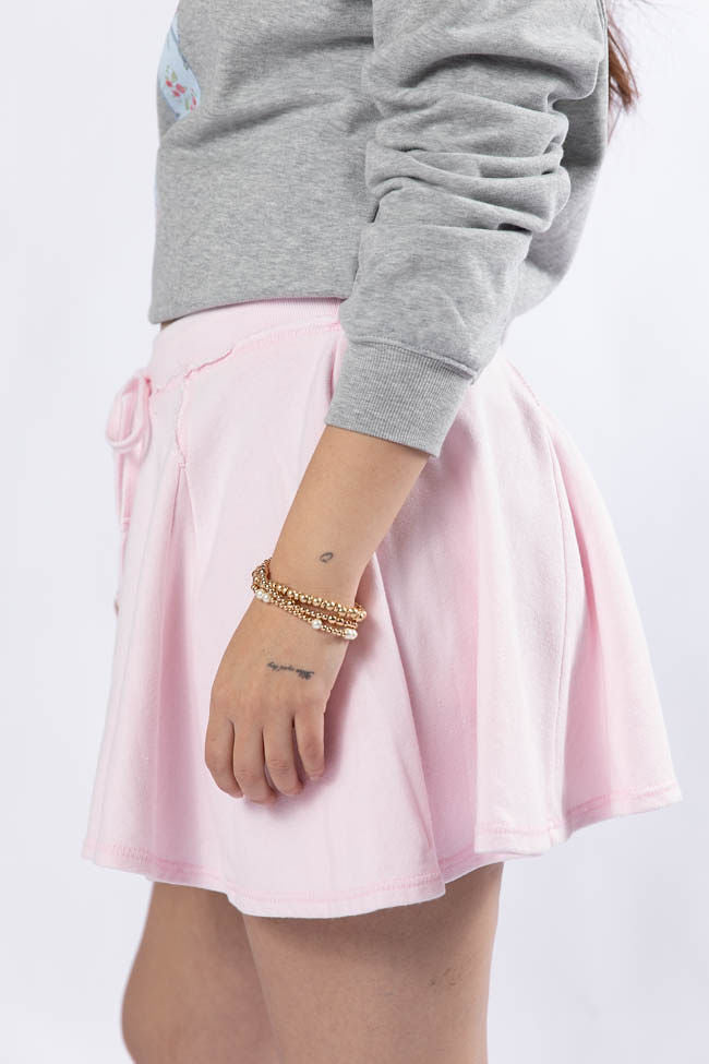 Where To Next Pink Knit Skort - Women's Stretchy Tennis Skirt Shorts Combo | Perfect for Golf, Yoga & Casual Wear