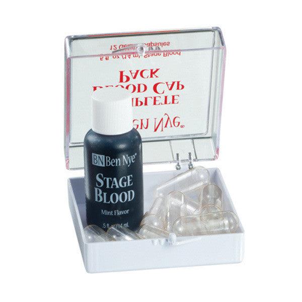 Ben Nye Complete Blood Pack with Capsules - Professional Stage & Halloween Makeup FX Kit for Theater, Film, and Cosplay