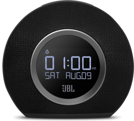 JBL Horizon Bluetooth Alarm Clock Radio with USB Charging Port & Ambient Light - Perfect for Bedroom, Office, and Travel Use