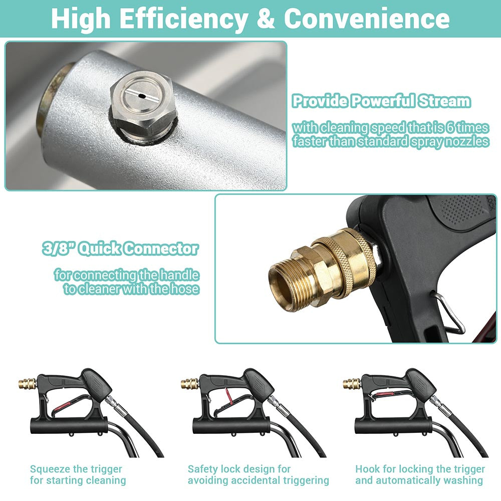 TheLAShop 20 Inch Heavy Duty Pressure Washer Scrubber - 4500 PSI High Power Dual Handle & Hose for Deep Cleaning - Perfect for Driveways, Decks, and Outdoor Surfaces