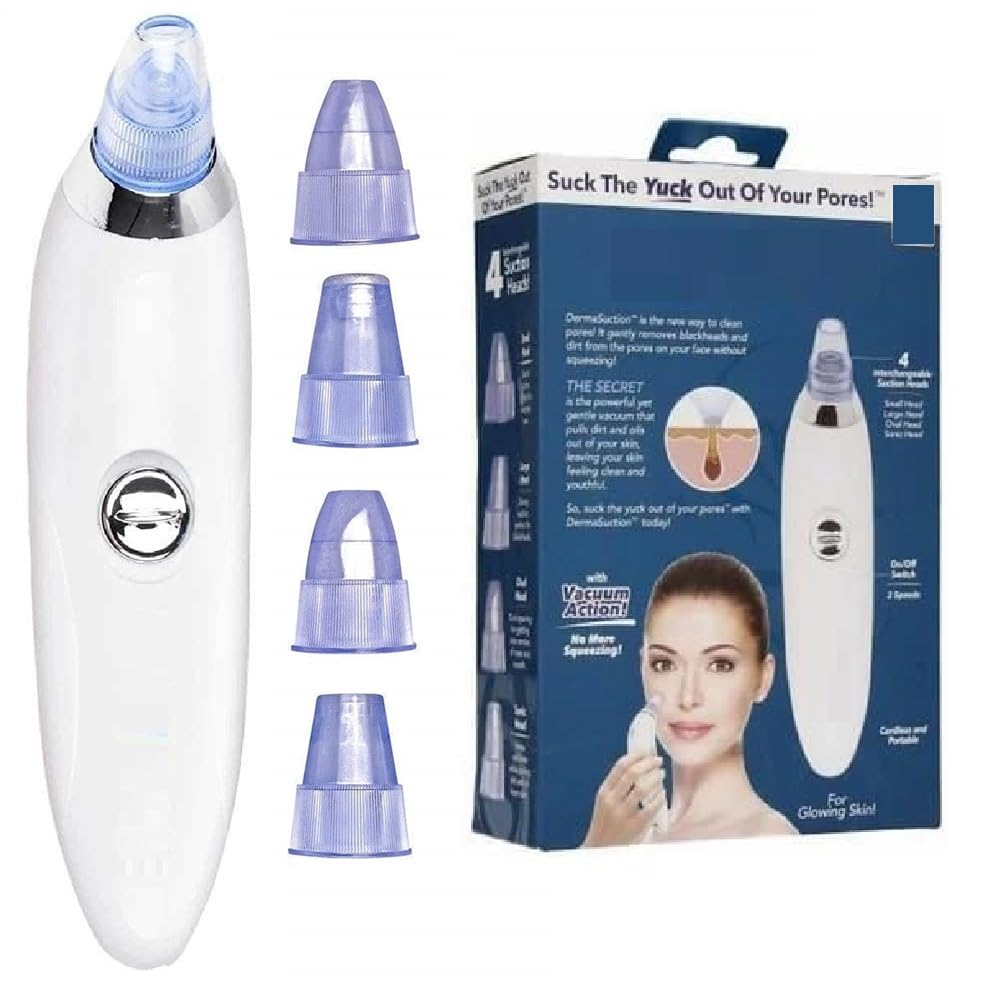 Viulvuk 4-in-1 Electric Blackhead Remover Vacuum Suction Tool | Professional Pore Cleaner for Face & Nose | Whitehead & Acne Treatment | Perfect for Home Skincare & Spa Facial Care