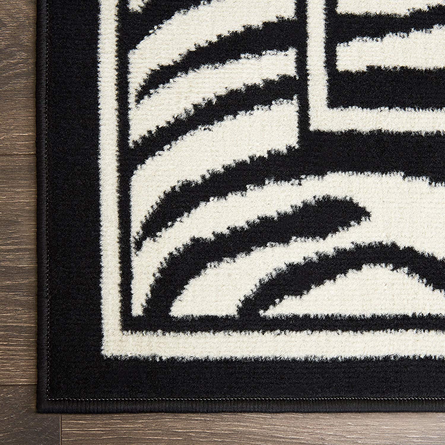 Modern Animal Print Area Rug - Zebra Striped Black & White Skin Design African Carpet (2'x3') for Living Room, Bedroom, or Dorm Decor