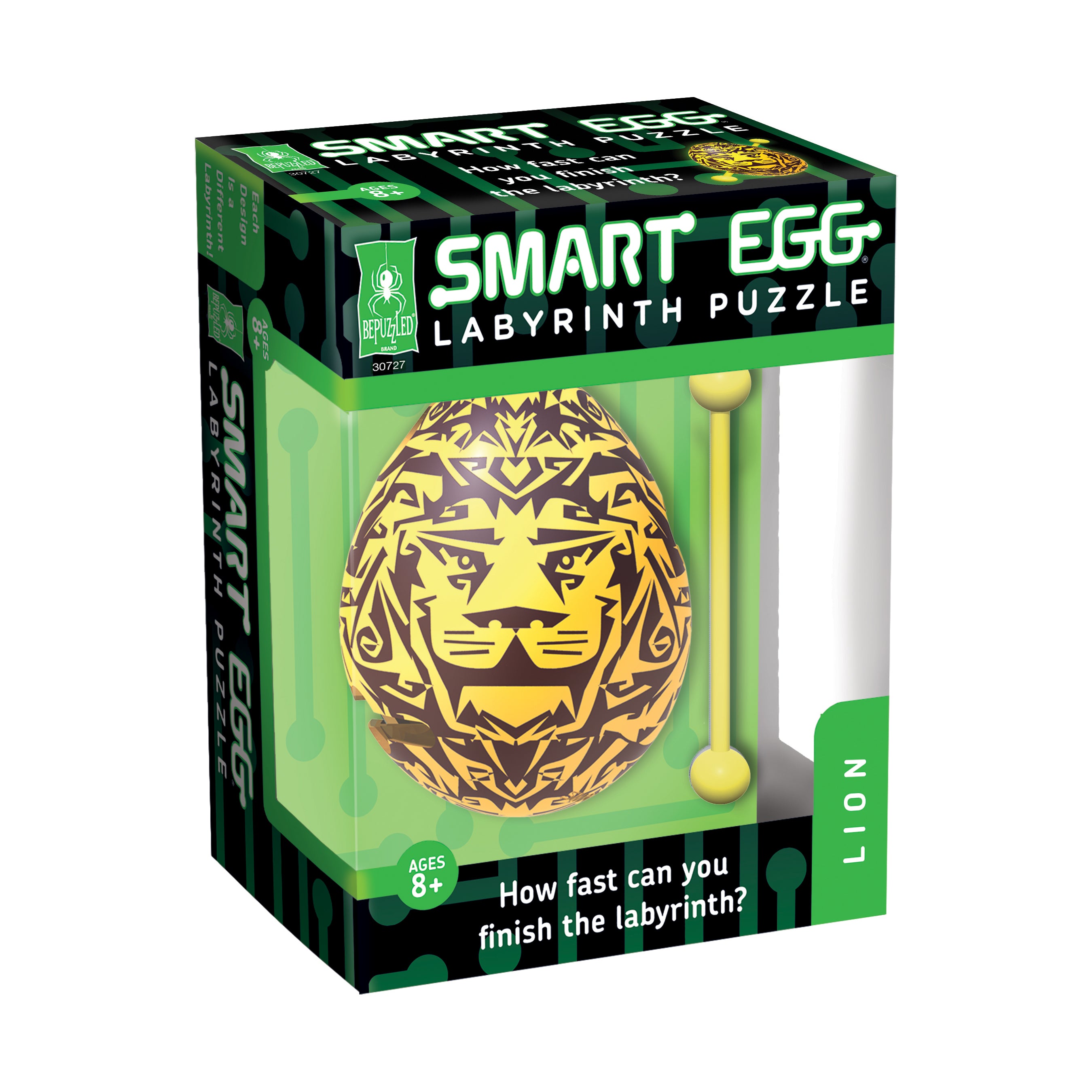 BePuzzled Lion Smart Egg 3D Labyrinth Puzzle - Level 2 Brain Teaser for Adults & Teens - Perfect for Stress Relief, Office Desk & Family Game Night