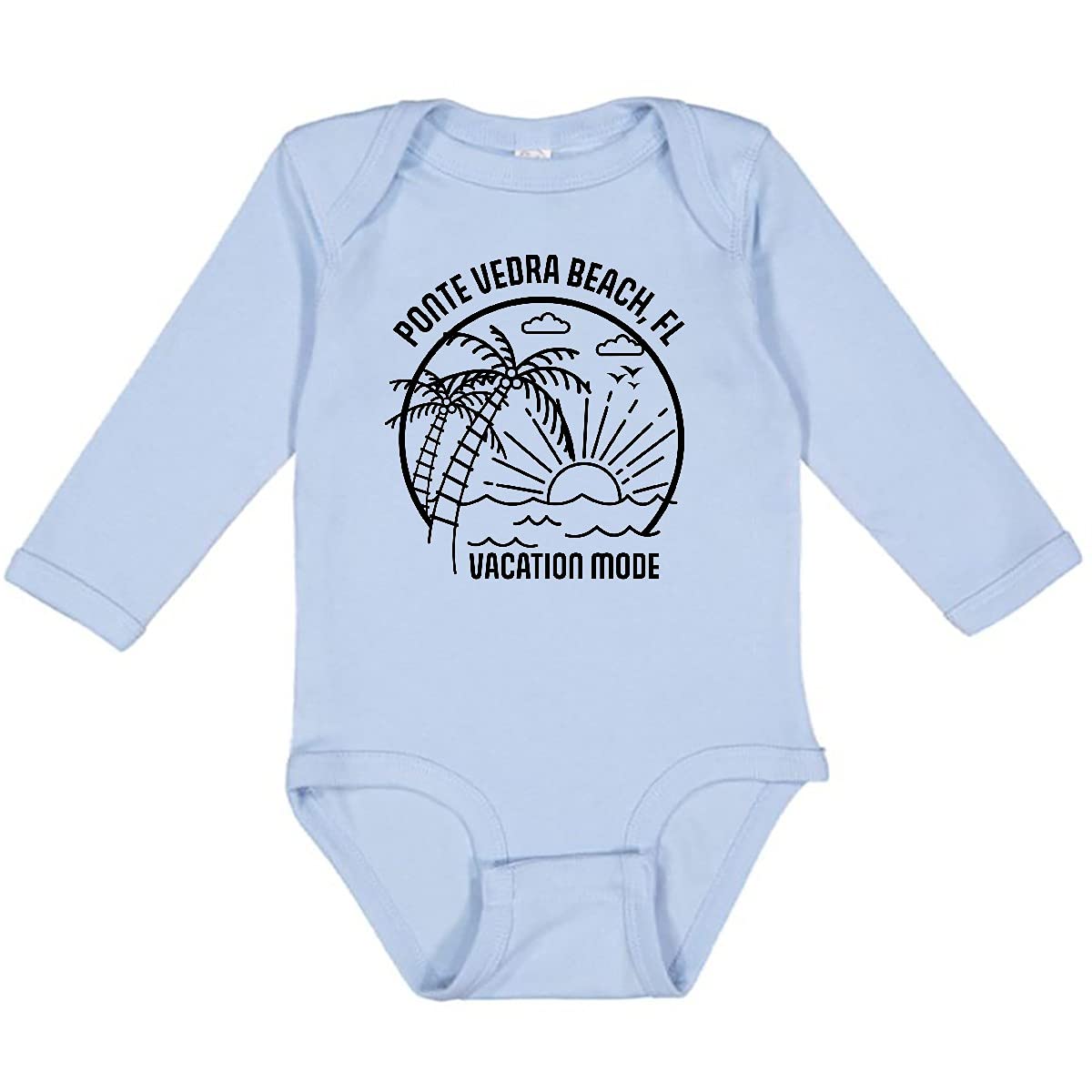 Inktastic Summer Vacation Mode Ponte Vedra Beach Florida Long Sleeve Baby Bodysuit - Comfortable Cotton Creeper for Beach Trips, Family Photos & Casual Outings