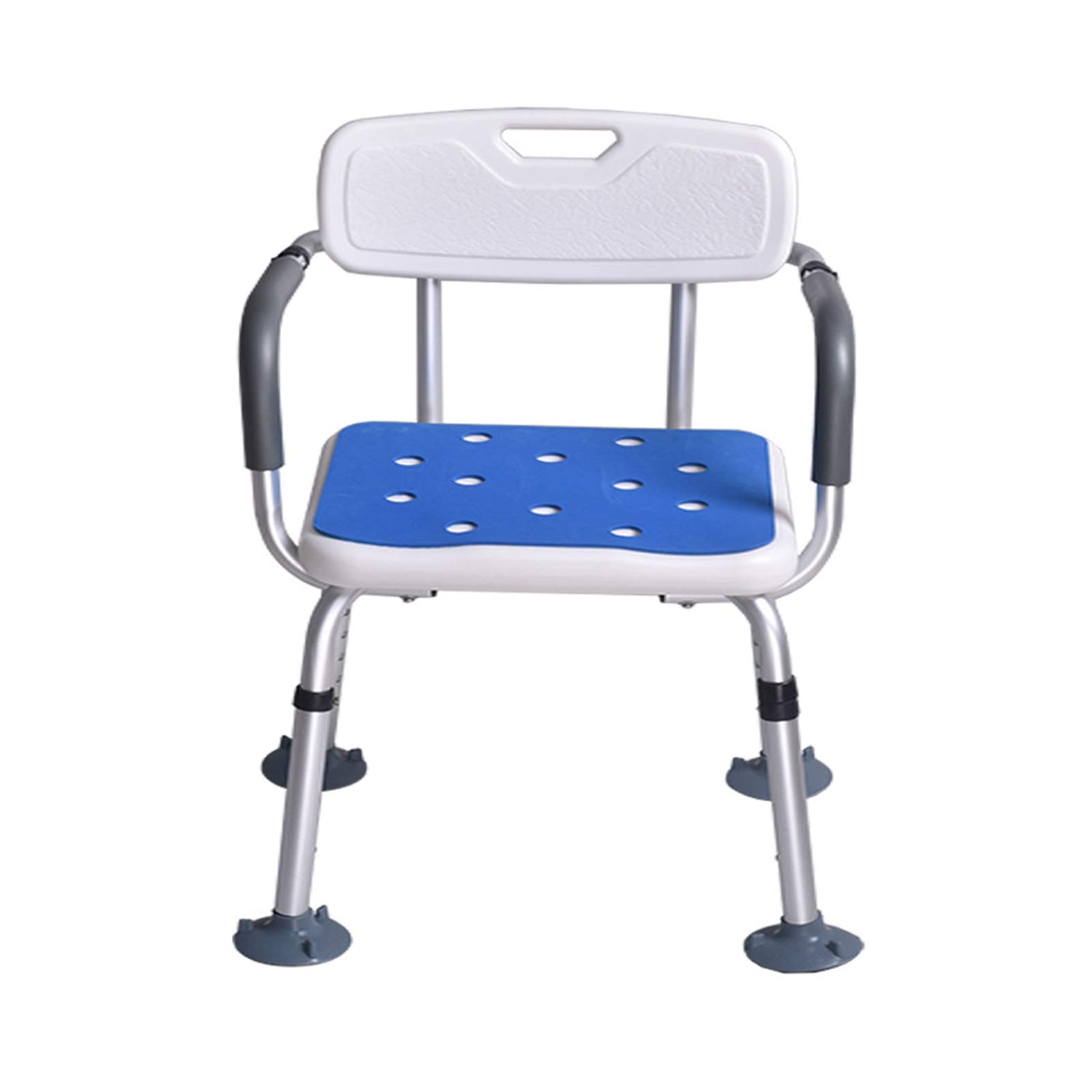 ZPTAT Heavy Duty Adjustable Shower Chair with Arms & Back - Non-Slip Safety Shower Seat for Elderly & Disabled - ADA Compliant Bathroom Stool with Suction Cups - Ideal for Seniors Safety & Accessible Bathing