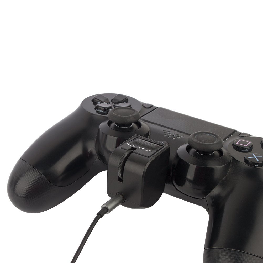 Wanty PS4 Headset Audio Control Adapter - Adjustable Volume & Mic Mute Controller for DualShock 4 Joystick with 3.5mm Jack - Perfect for Gaming, Streaming & Online Chat on PlayStation 4