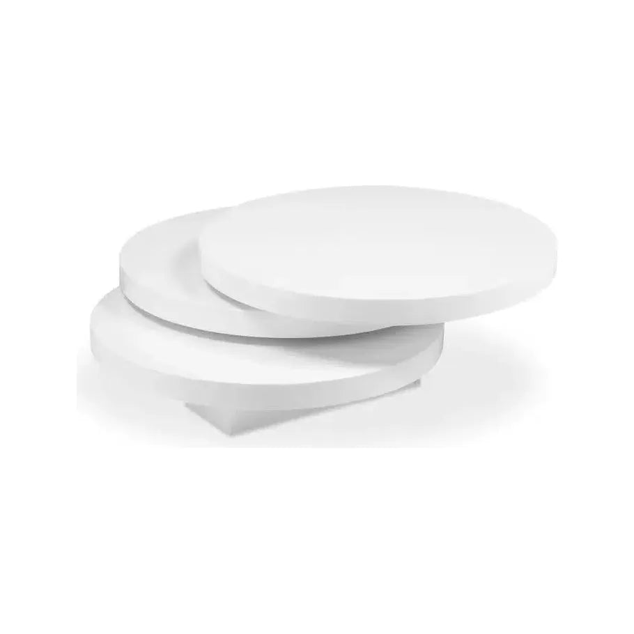 31.5 Inch White Modern Coffee Table - Stylish Living Room Centerpiece for Home Decor & Small Space Furniture