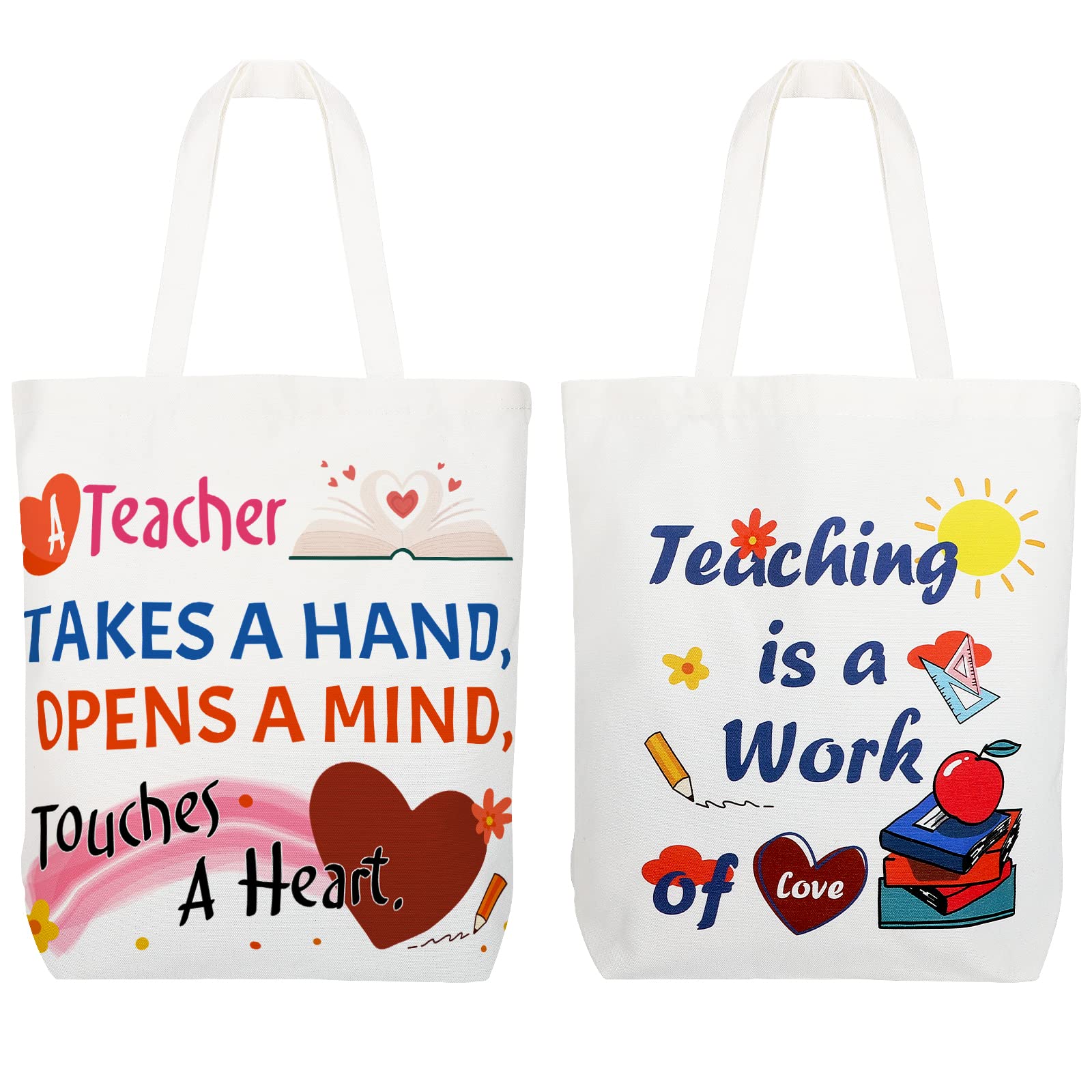 Stylish Canvas Tote Bag for Teachers - Durable & Spacious with Interior Pockets - Perfect Teacher Appreciation Gift for Women & Men - Great for School, Work, Shopping & Travel