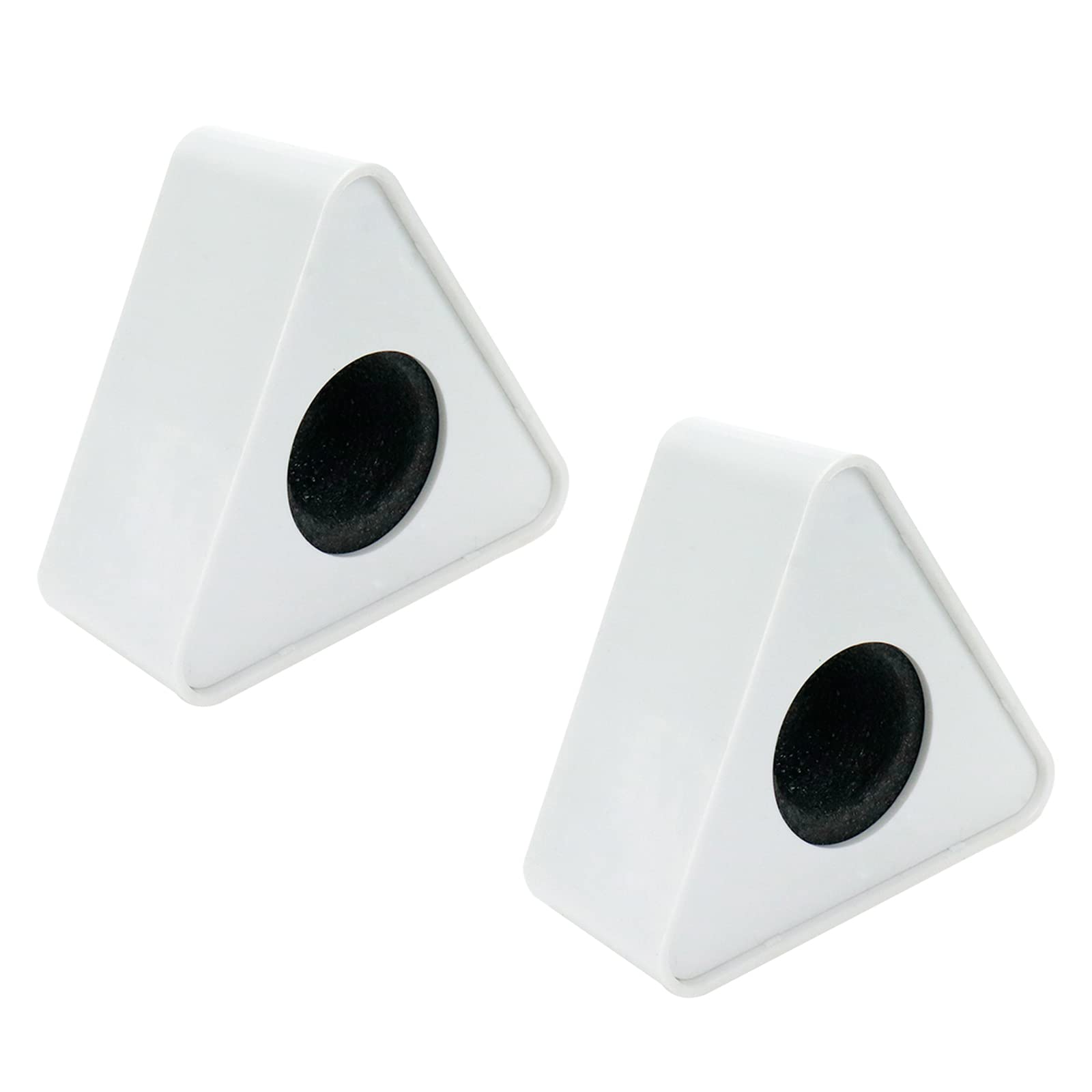2Pcs White Triangular Microphone Stands - Interview Logo Flag Station for Podcasting, Live Streaming & Studio Recording