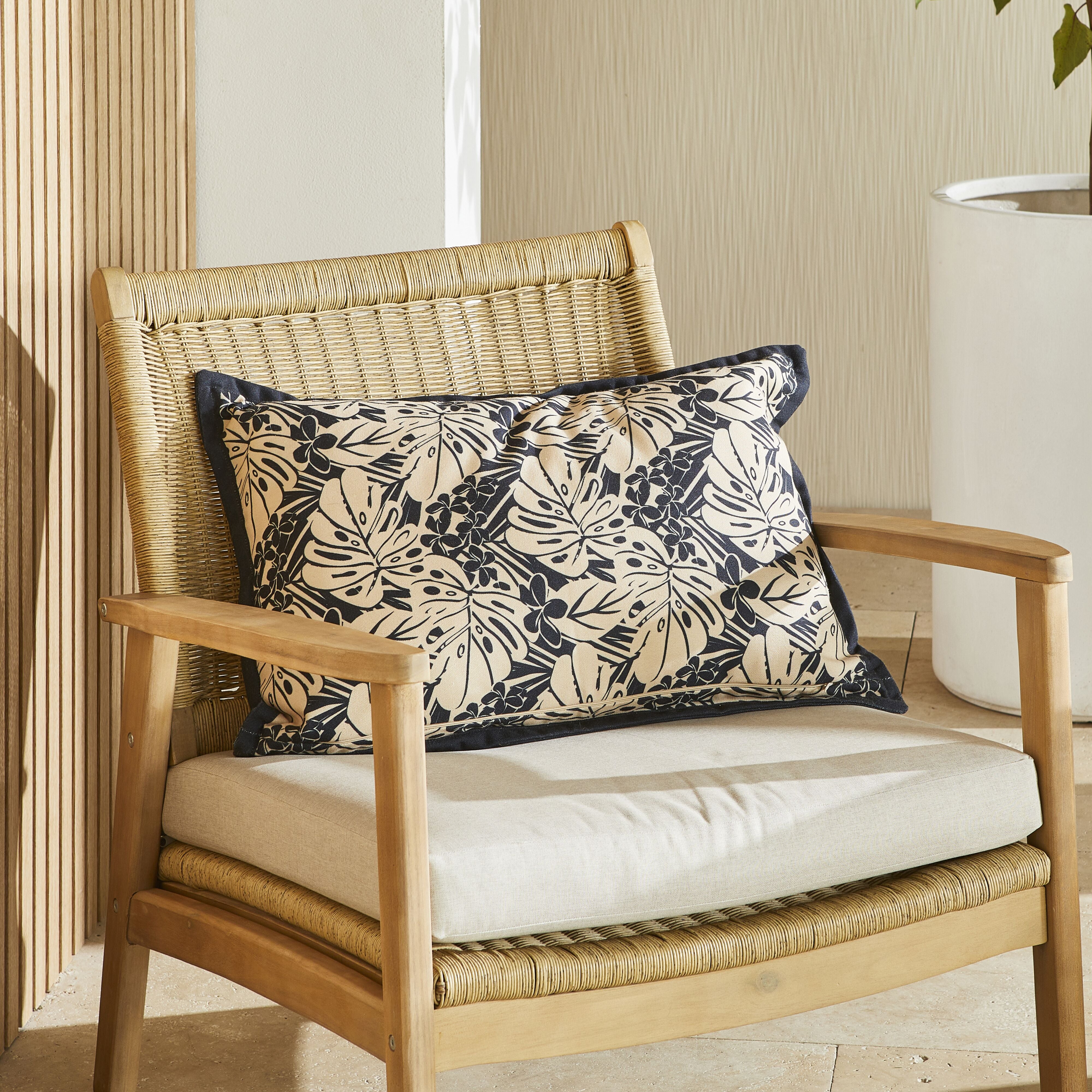 Aruba Monstera Leaf Throw Pillow Cover 60x40cm - Tropical Home Decor for Living Room, Bedroom & Outdoor